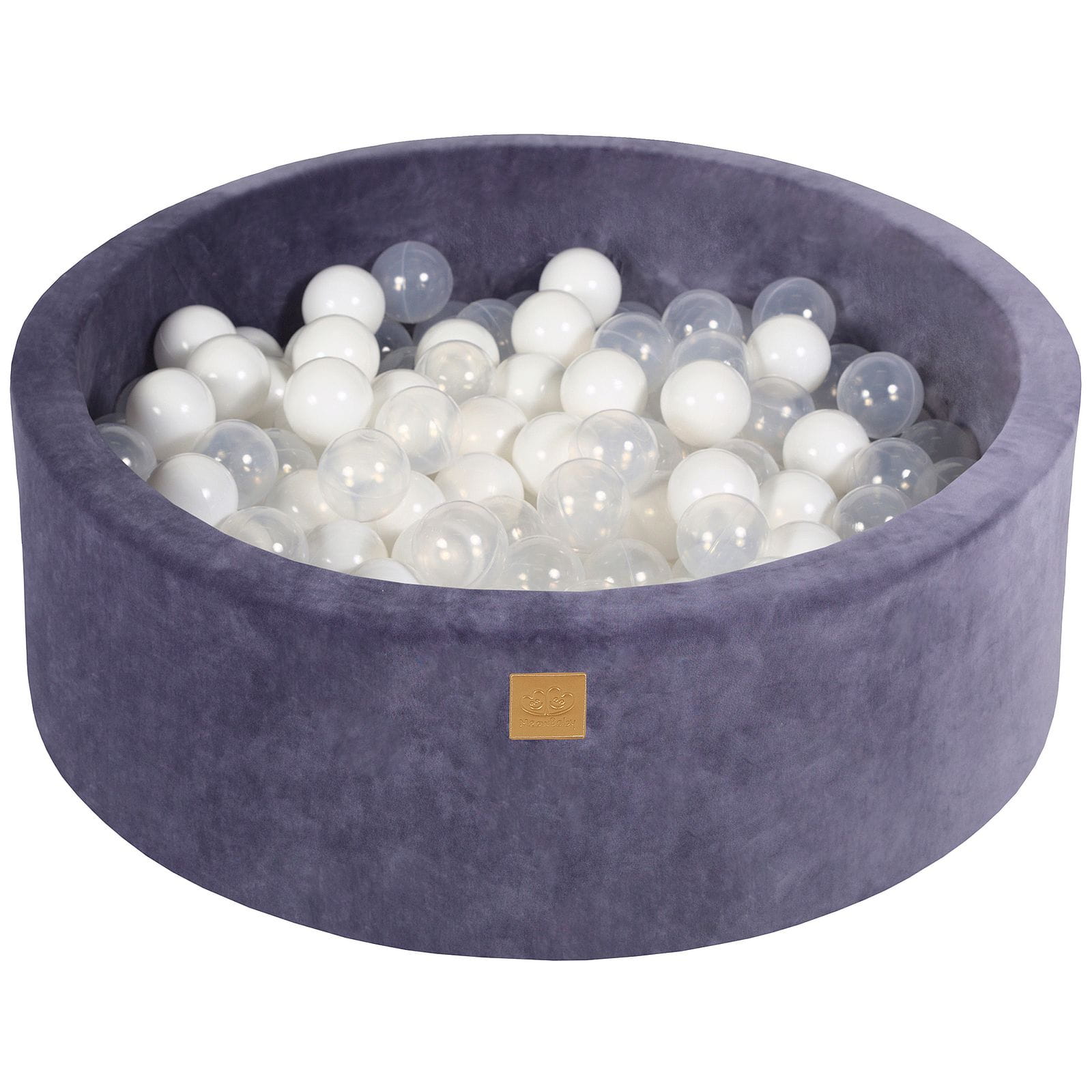 Velvet Foam Baby Ball Pit Grey-Blue