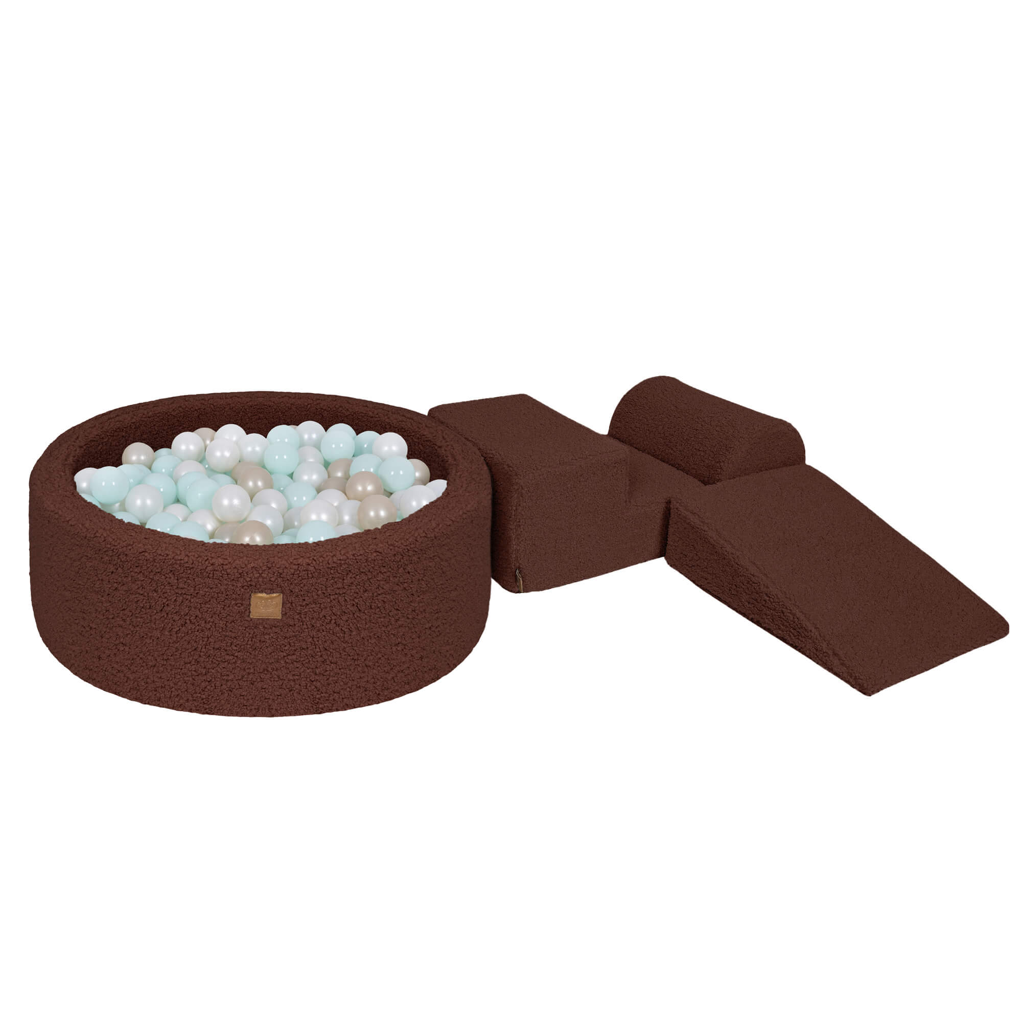 MeowBaby Bearly Foam Soft Play Set with Ball Pit Brown