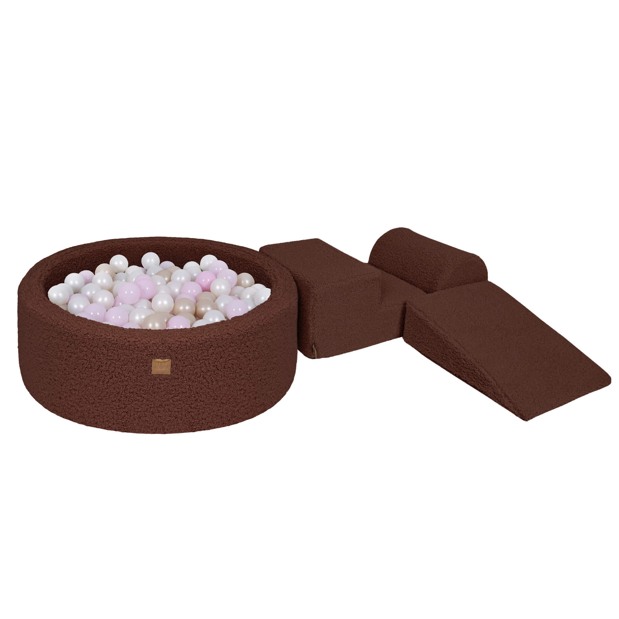 MeowBaby Bearly Foam Soft Play Set with Ball Pit Brown