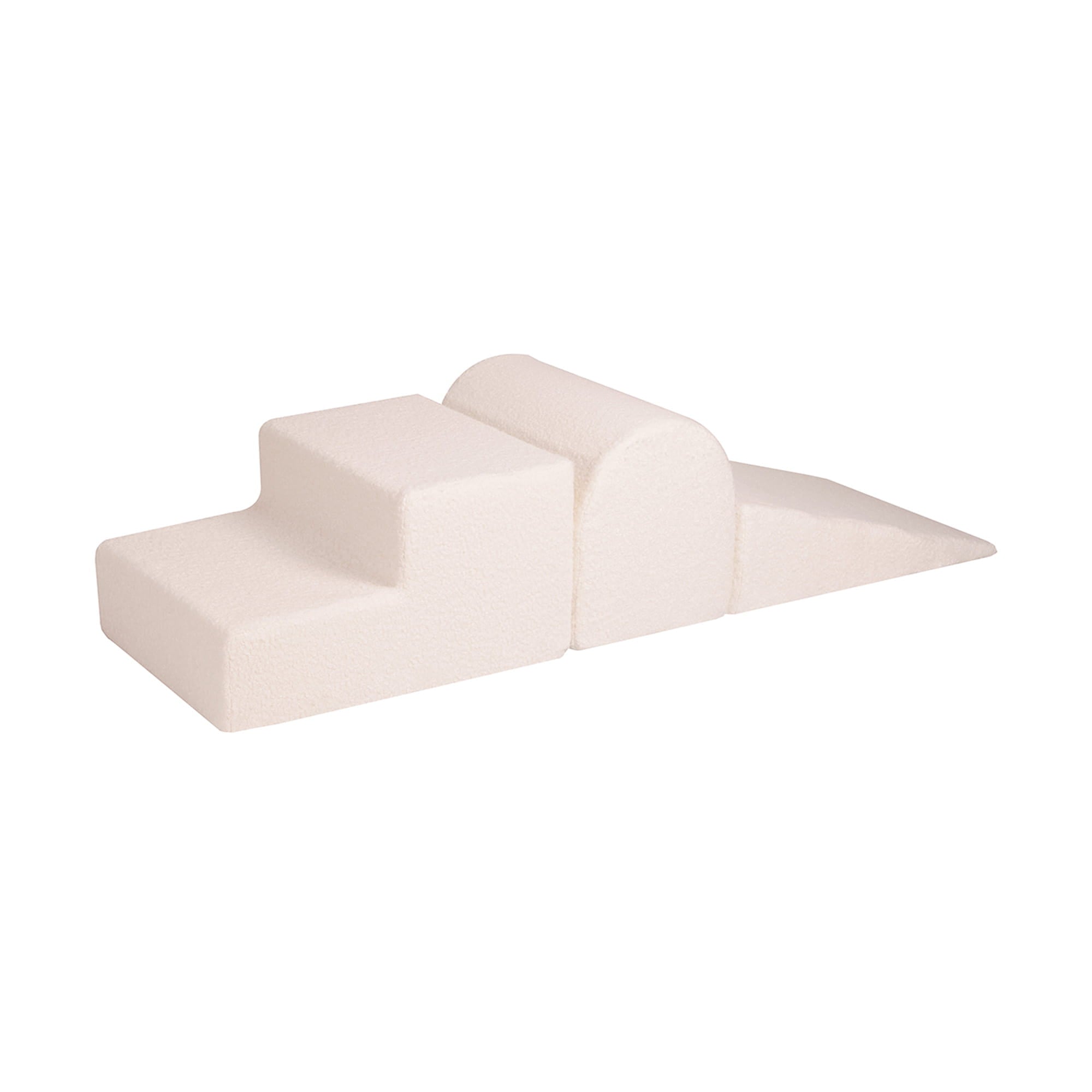 Meowbaby White Boucle Foam Blocks Playground 3 Elements
