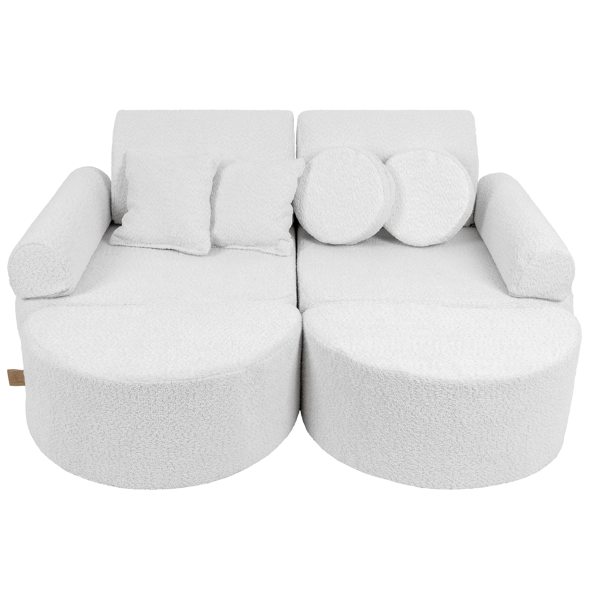 MeowBaby White Boucle Sofa Play Sofa for Kids