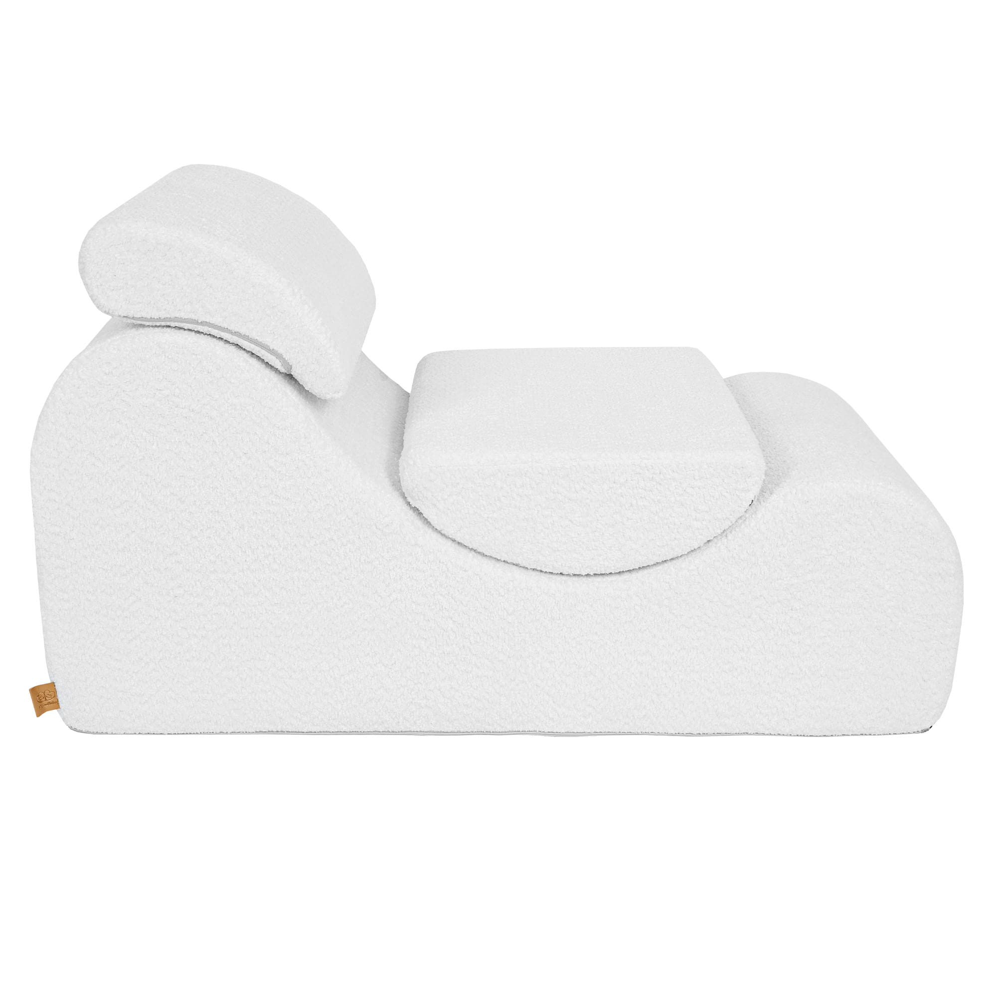 White Boucle Wave Lounger - Comfy Toddler Foam Filled Chair