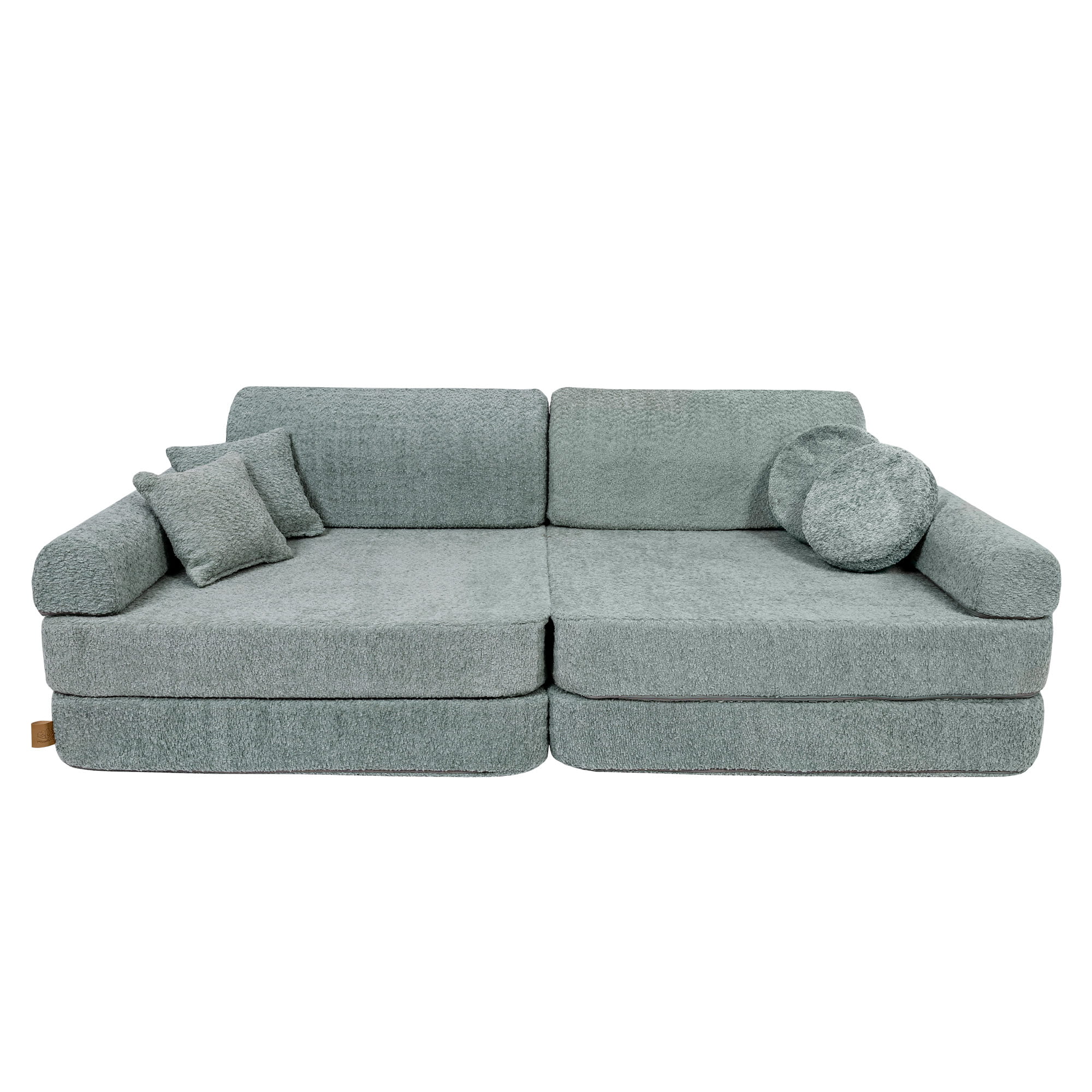 MeowBaby Boucle Kids Play Sofa | Modular Kids Play Sofa Couch - Mint