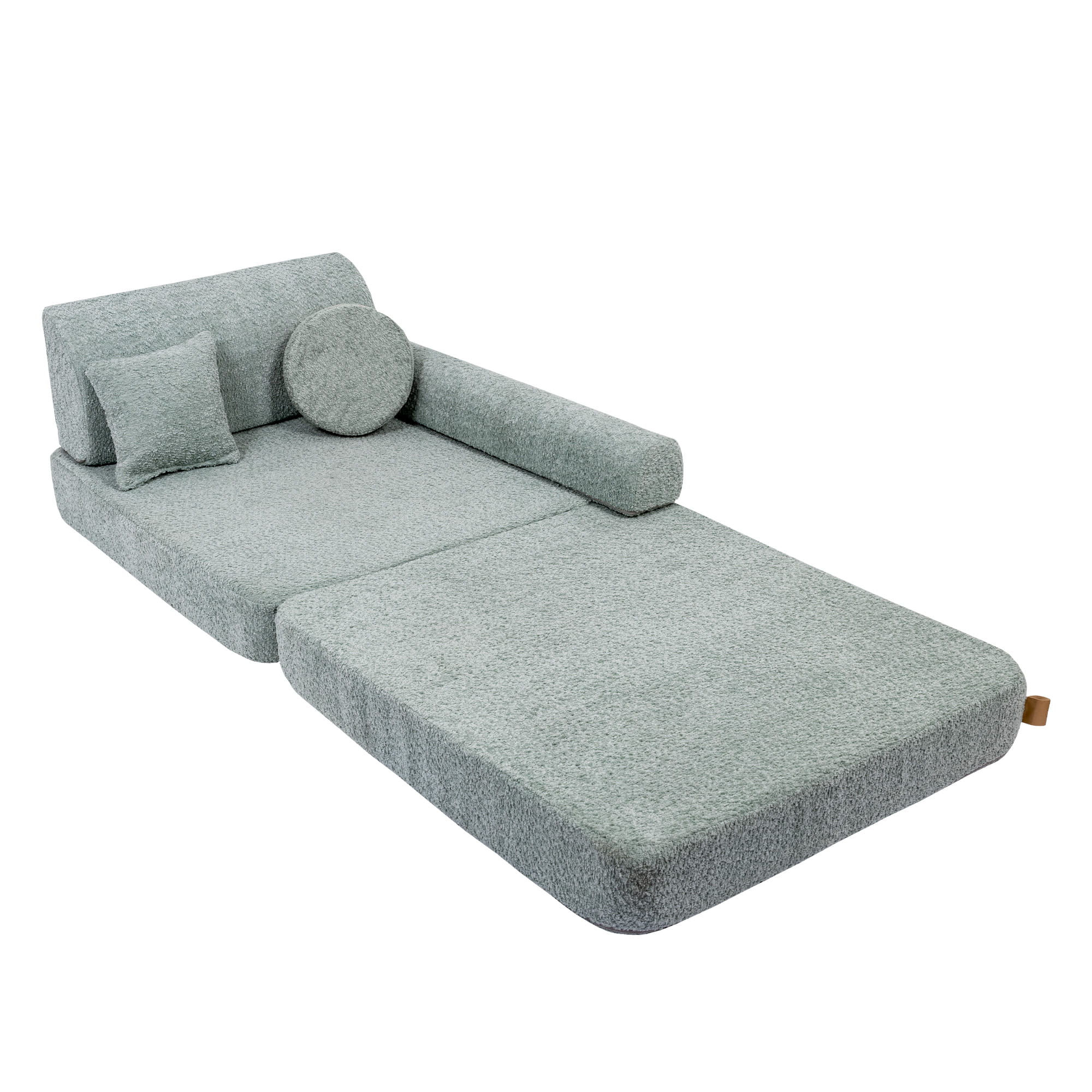 MeowBaby Boucle Kids Play Sofa | Modular Kids Play Sofa Couch - Mint