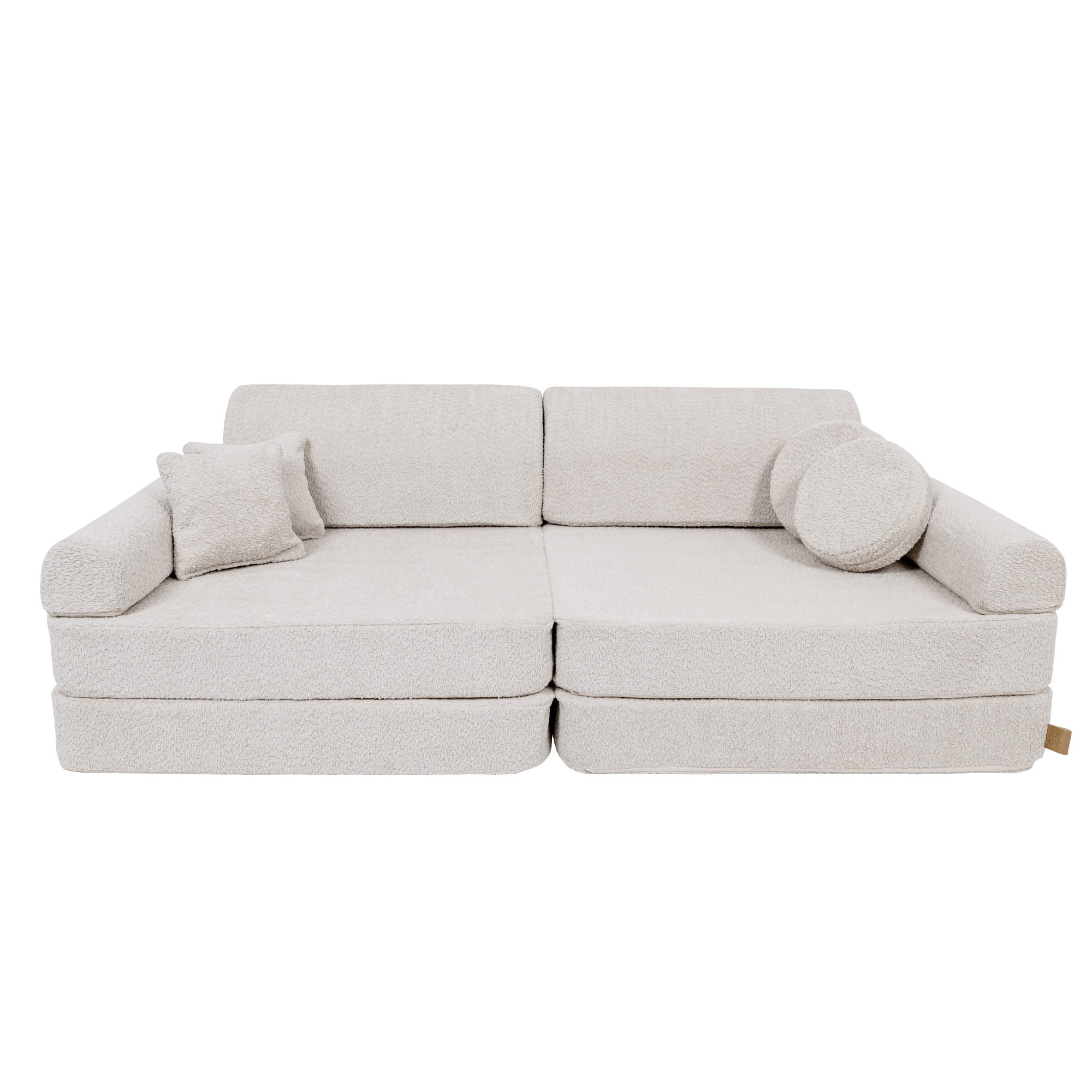 MeowBaby Boucle Kids Play Sofa | Modular Kids Play Sofa Couch - Ecru
