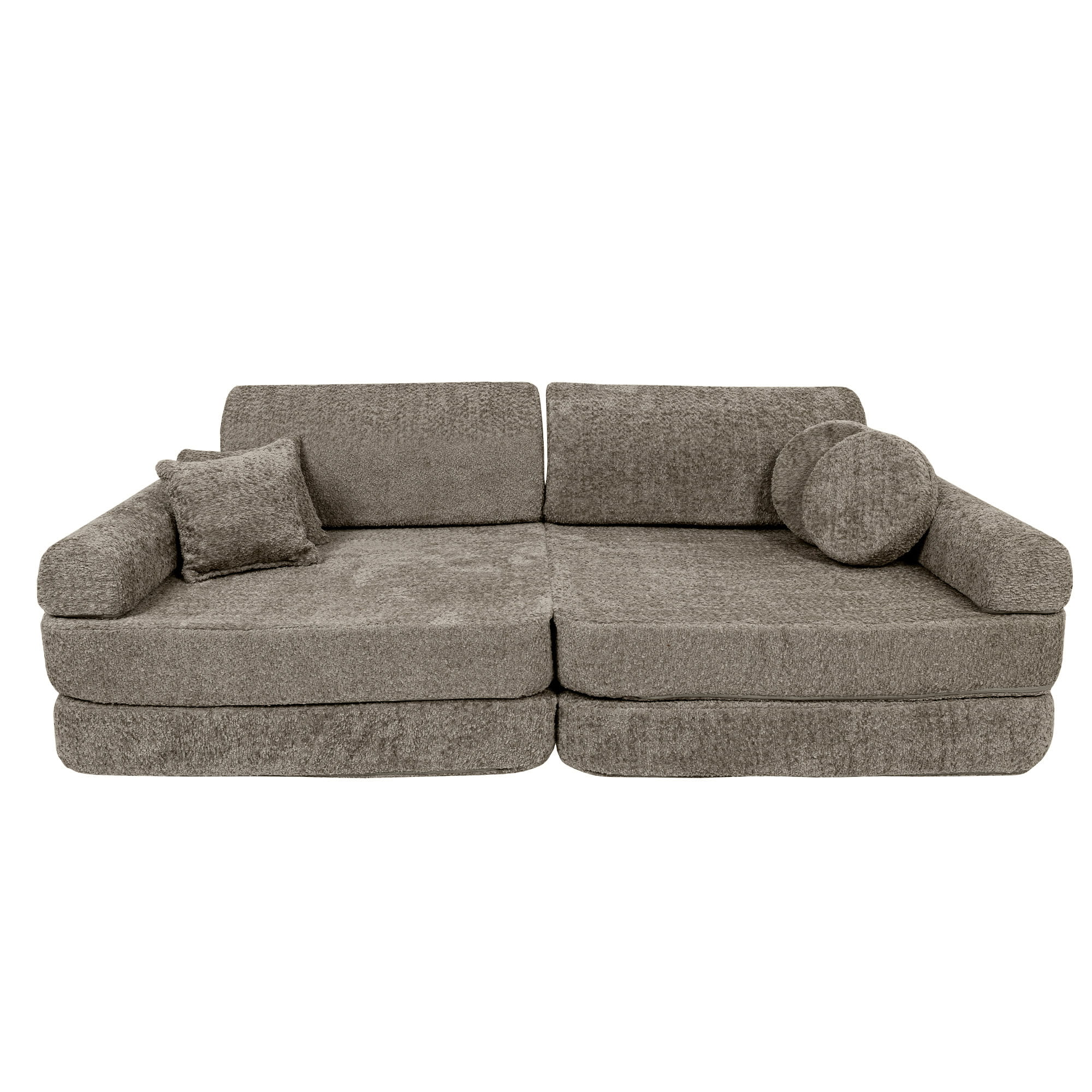 MeowBaby Boucle Kids Play Sofa | Modular Kids Play Sofa Couch - Beige