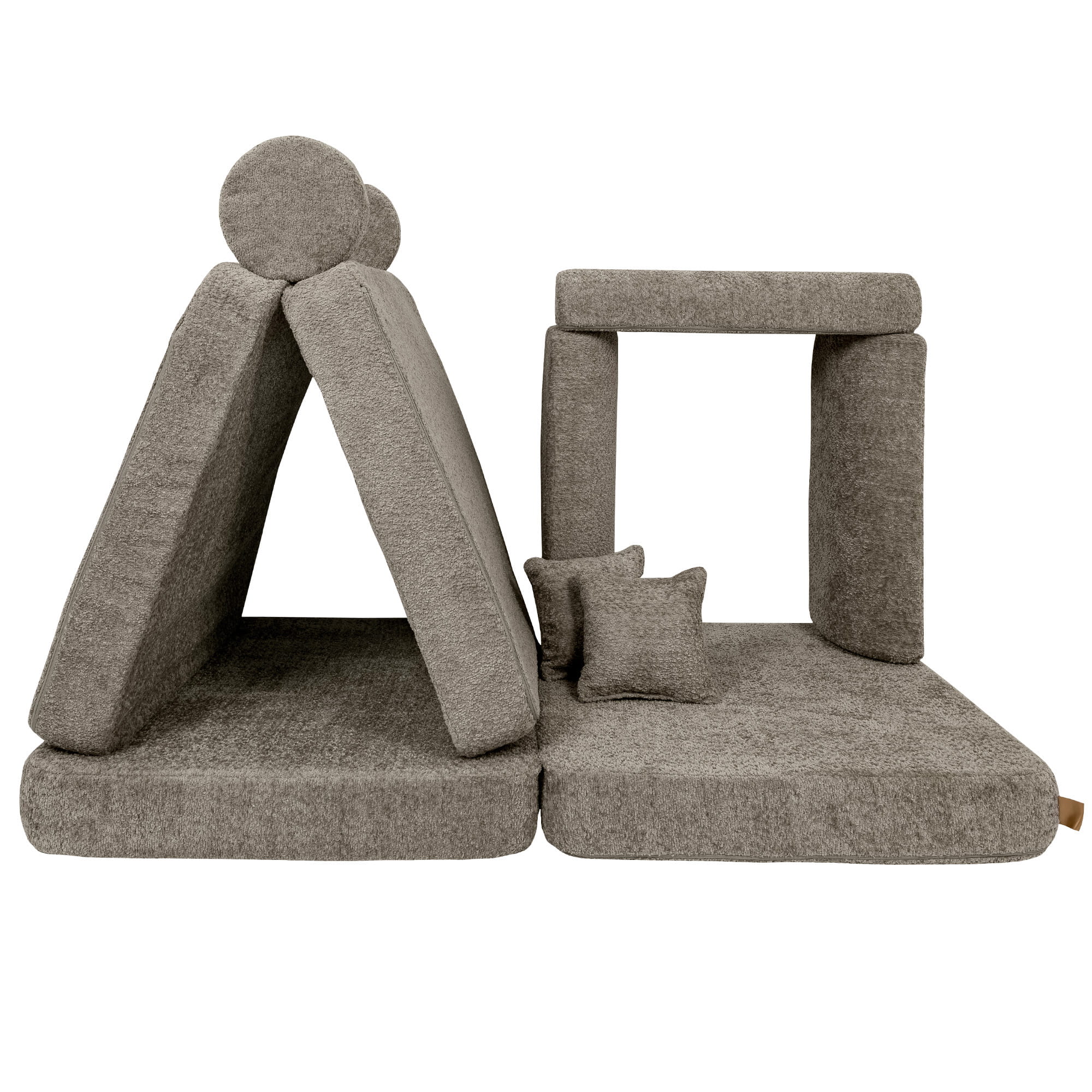 MeowBaby Boucle Kids Play Sofa | Modular Kids Play Sofa Couch - Beige