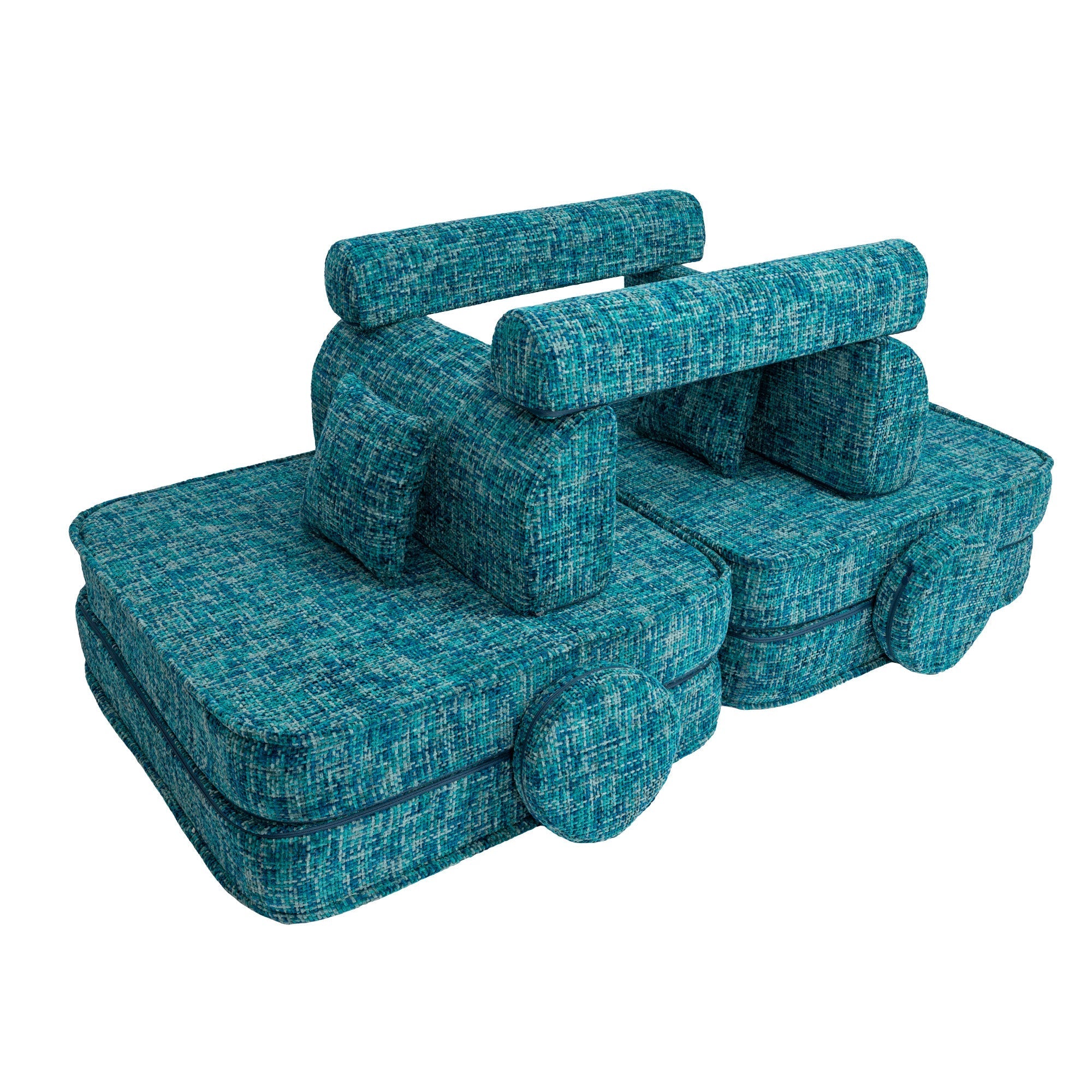Meowbaby Tangle Kids Play Sofa - Modular Play Sofa Couch blue