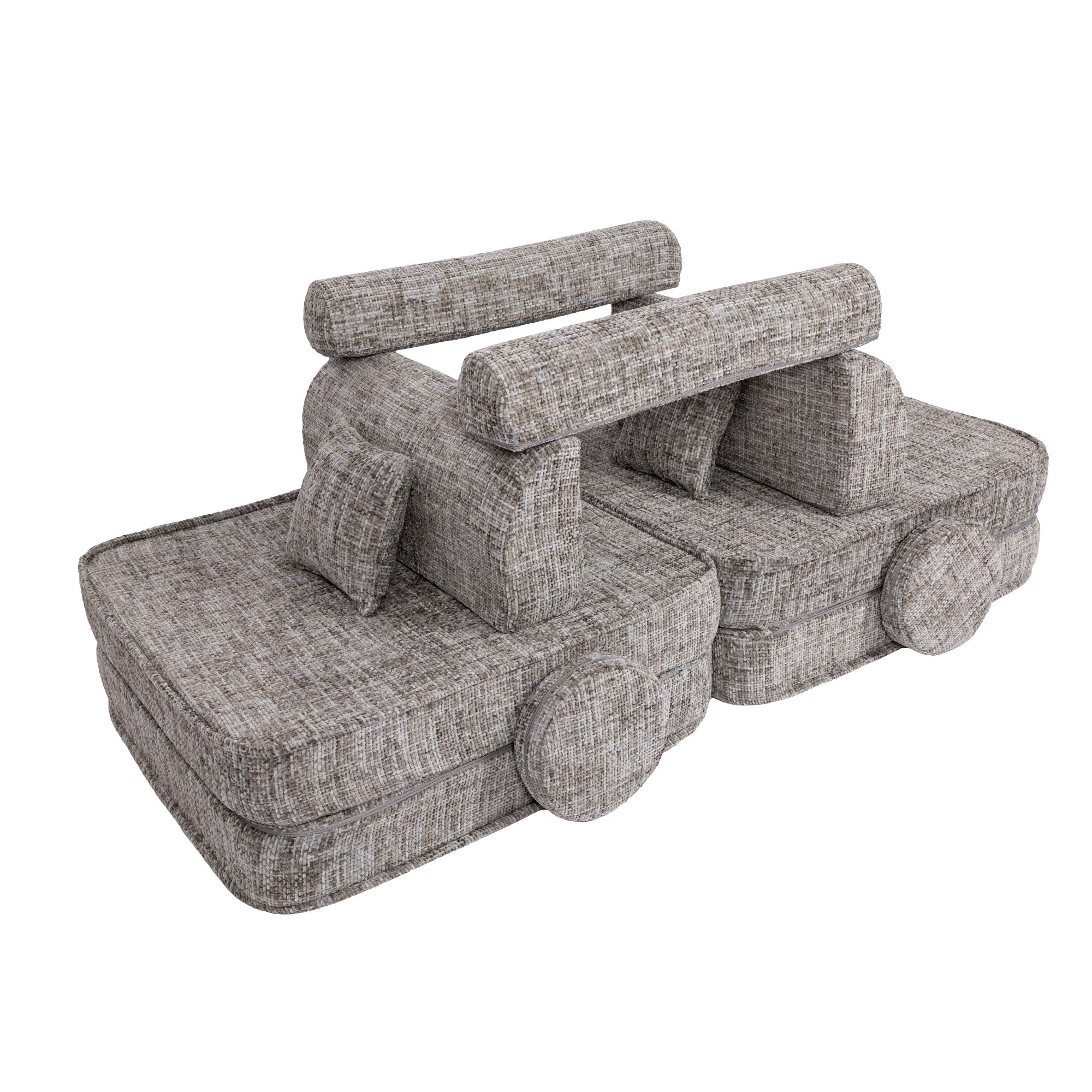 Meowbaby Tangle Kids Play Sofa - Modular Play Sofa Couch grey