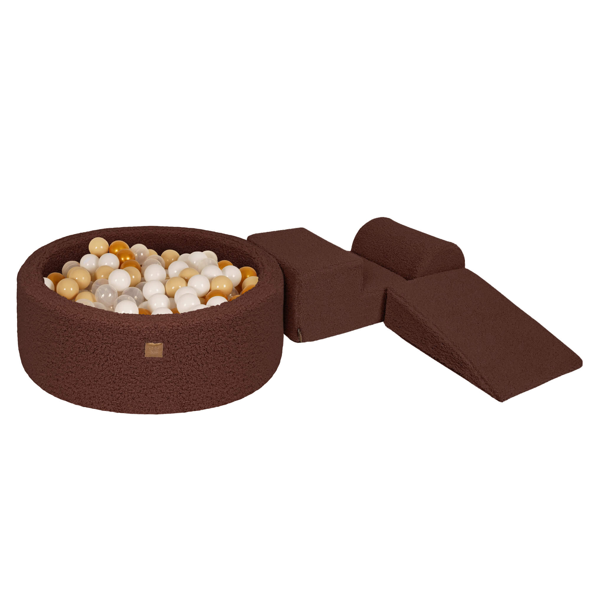 MeowBaby Bearly Foam Playground with Ball Pit, Soft Play Set, Brown