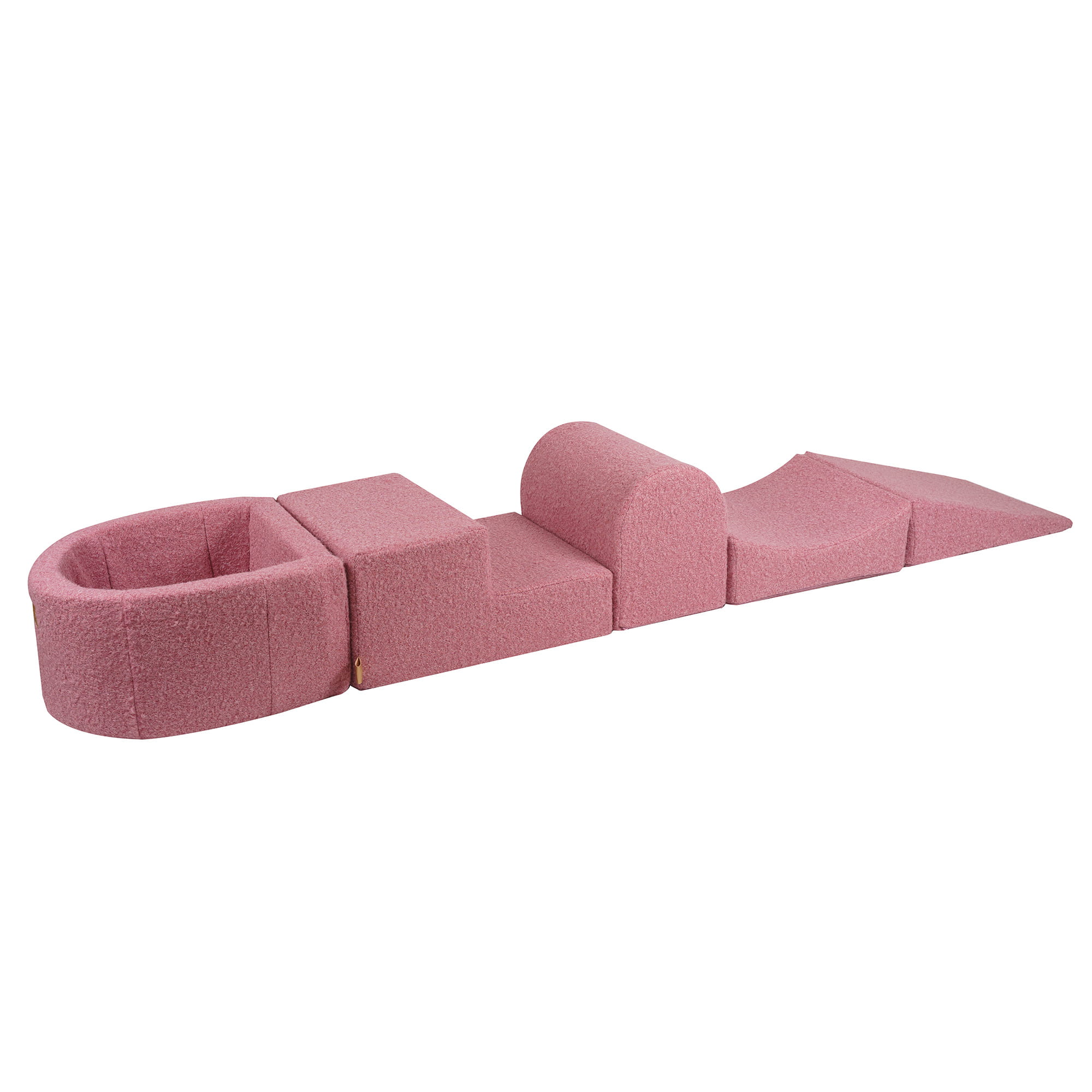 MeowBaby Boucle Kids Foam Climbing Blocks Pink - Baby Soft Play Set