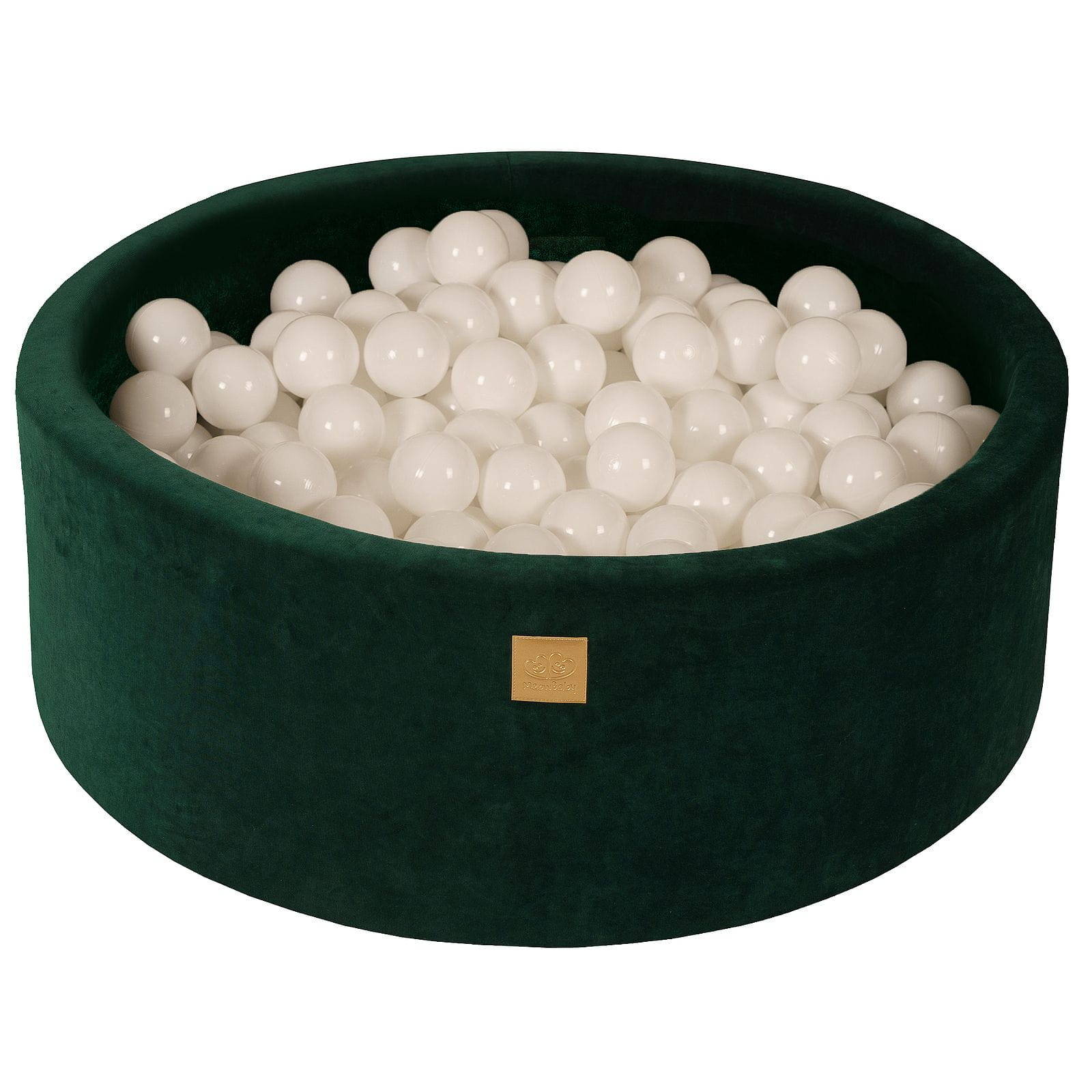 Velvet Foam Baby Ball Pit Dark Green