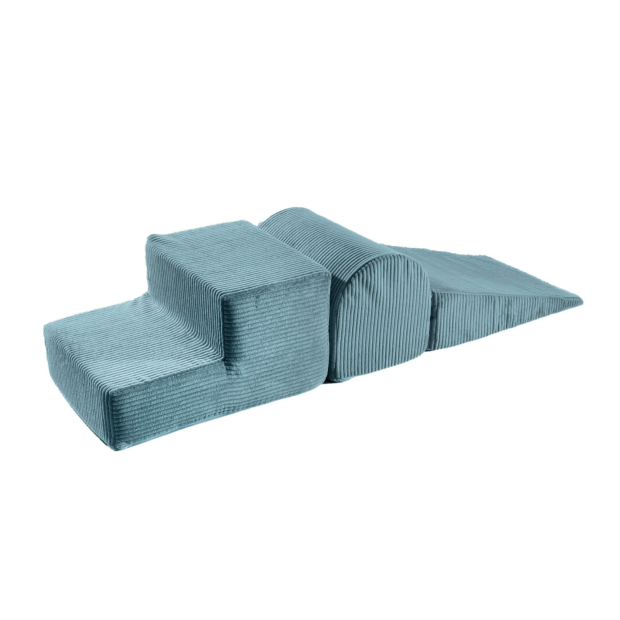 Meowbaby Aesthetic Turquoise Corduroy Kids Foam Climbing Blocks - Baby Soft Play Set