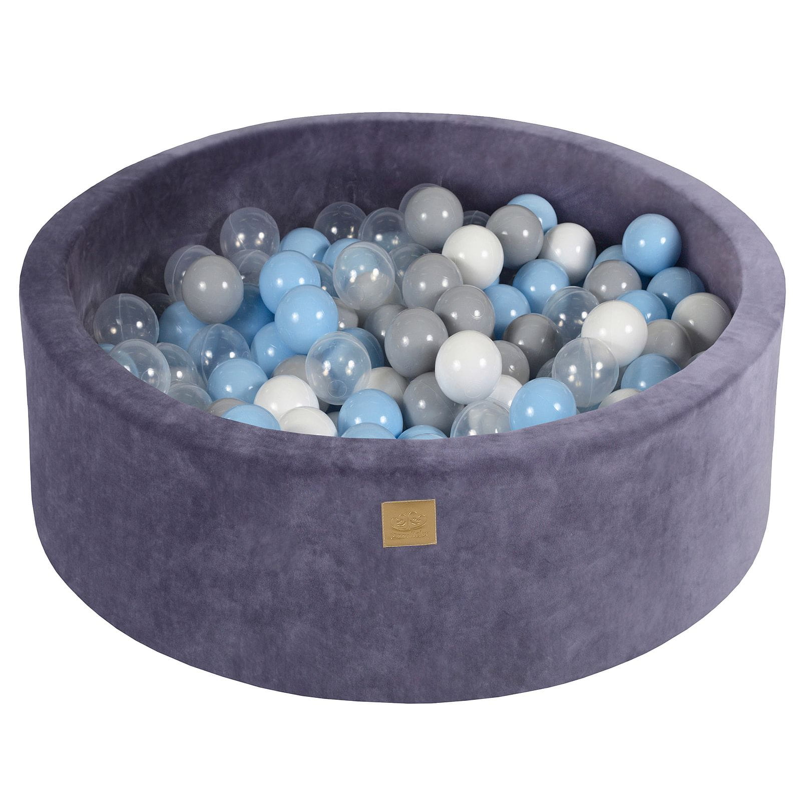 Velvet Foam Baby Ball Pit Grey-Blue