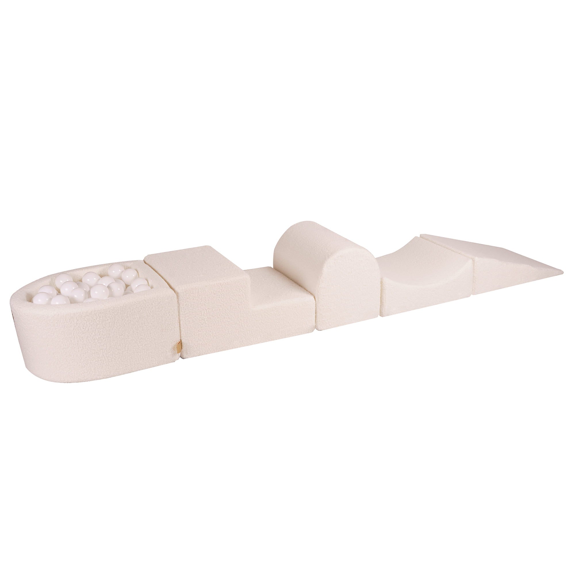 MeowBaby Boucle Kids Foam Climbing Blocks White - Baby Soft Play Set