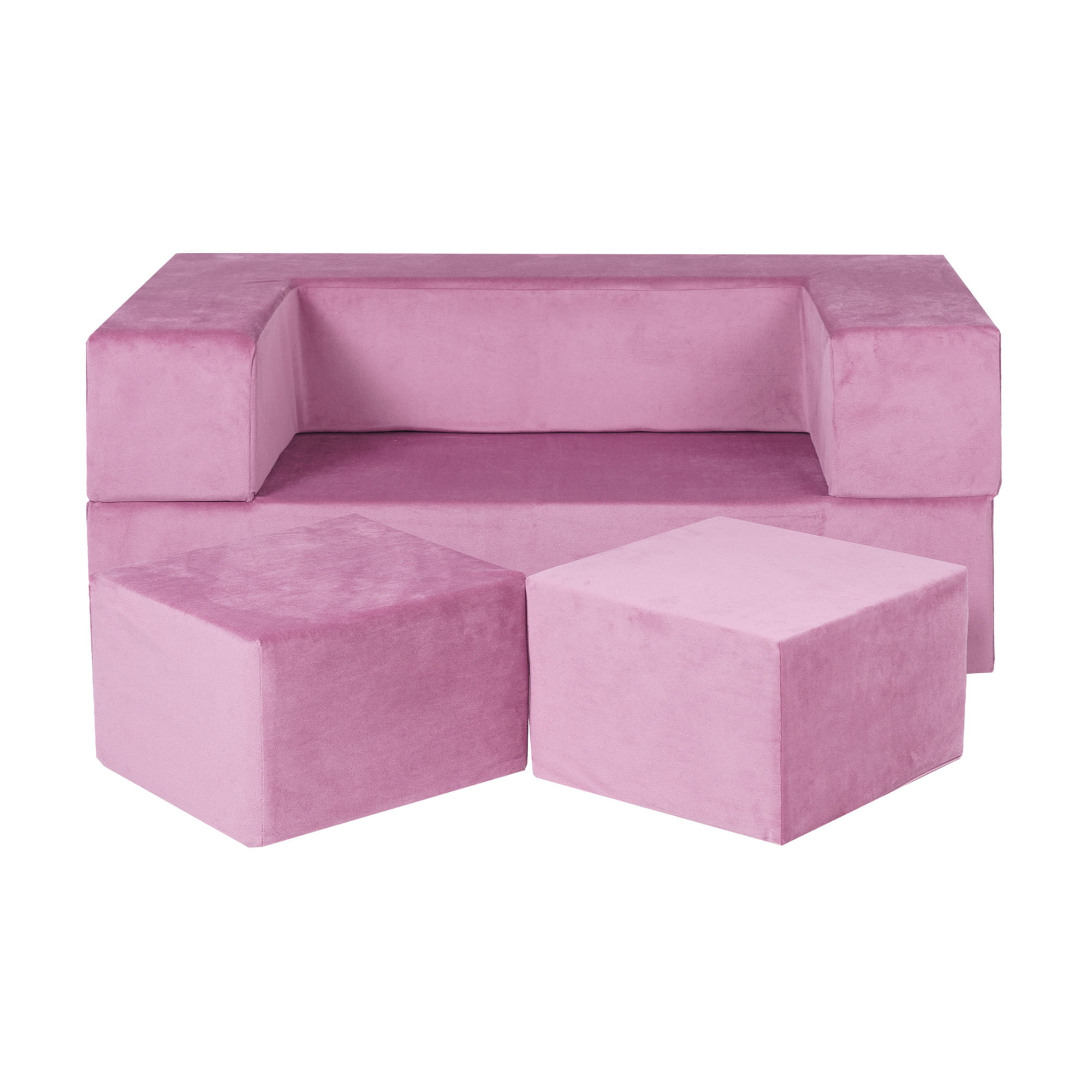 Velvet Kids Play Sofa Cube - Modular Play Couch | 4 Pieces