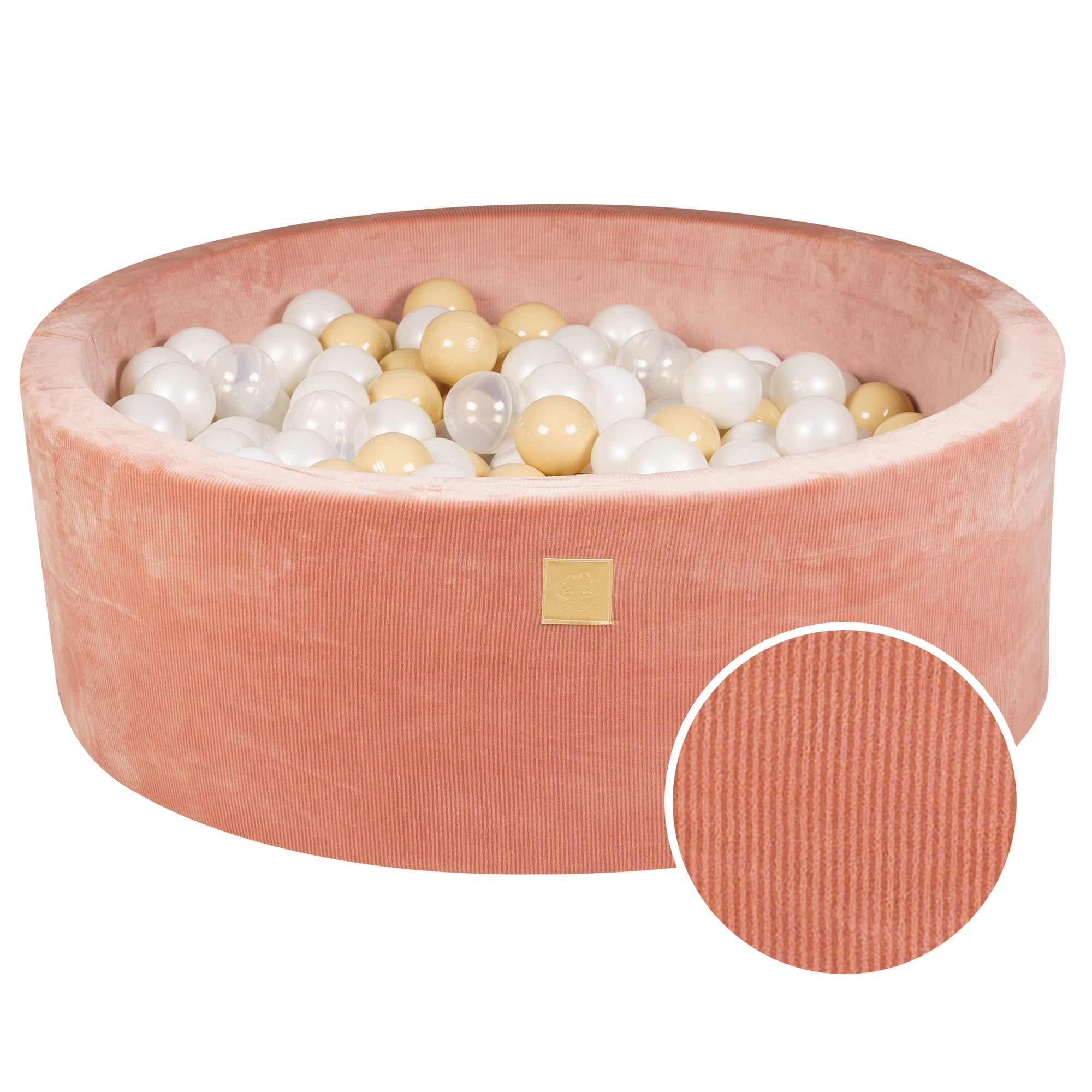 Corduroy Foam Baby Ball Pit Apricot