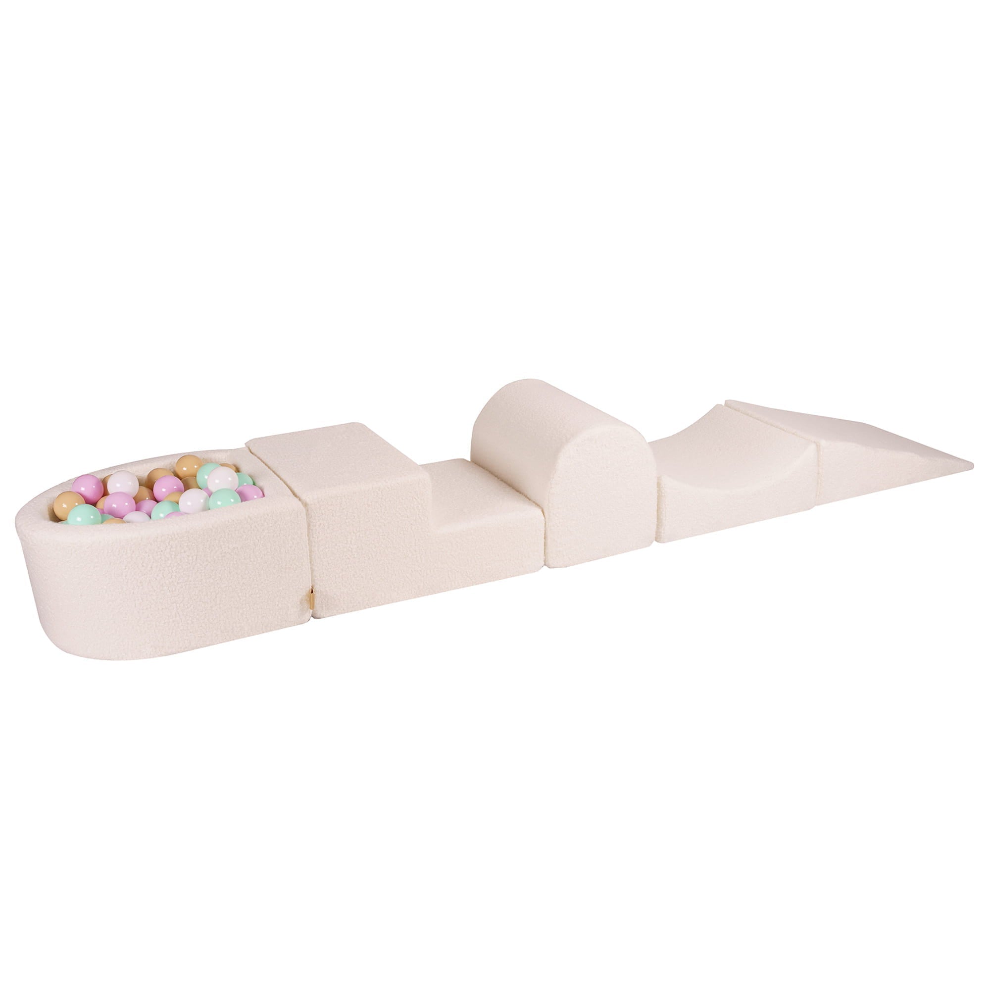 MeowBaby Boucle Kids Foam Climbing Blocks White - Baby Soft Play Set