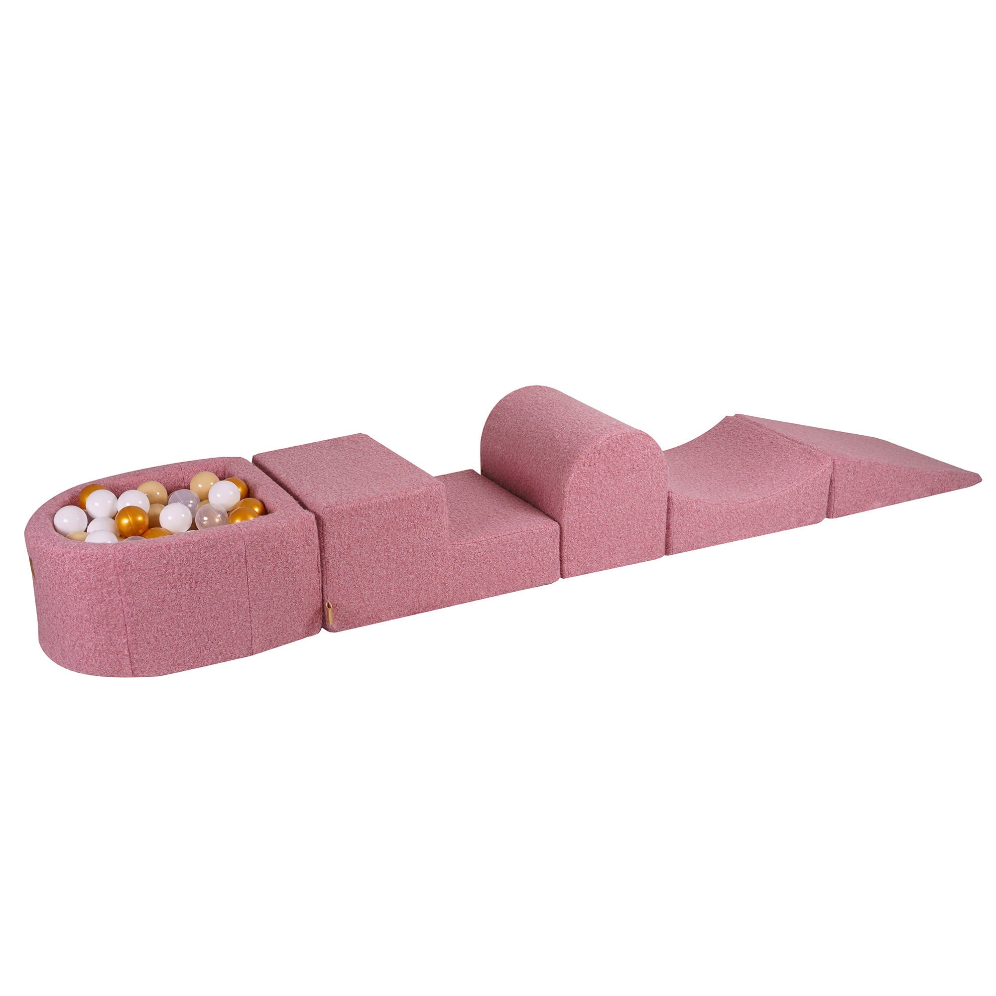 MeowBaby Boucle Kids Foam Climbing Blocks Pink - Baby Soft Play Set