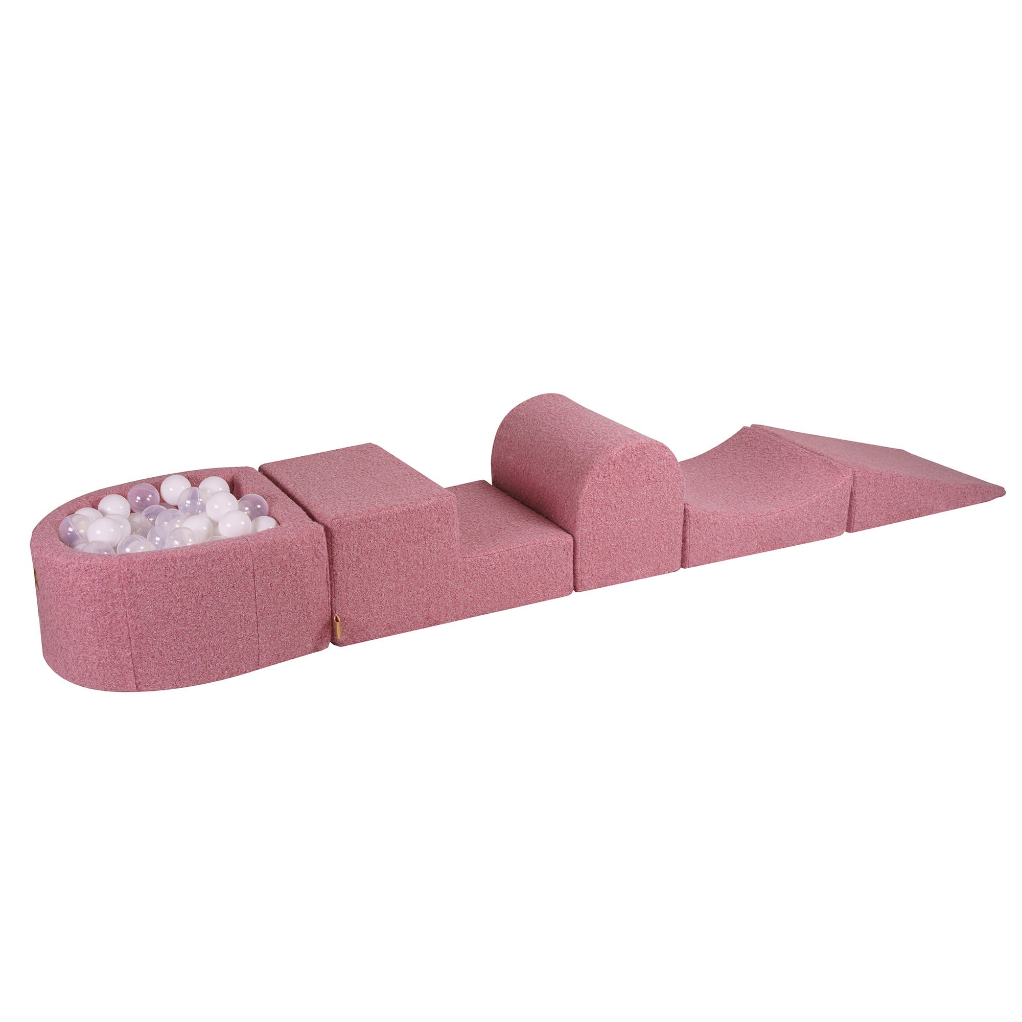 MeowBaby Boucle Kids Foam Climbing Blocks Pink - Baby Soft Play Set