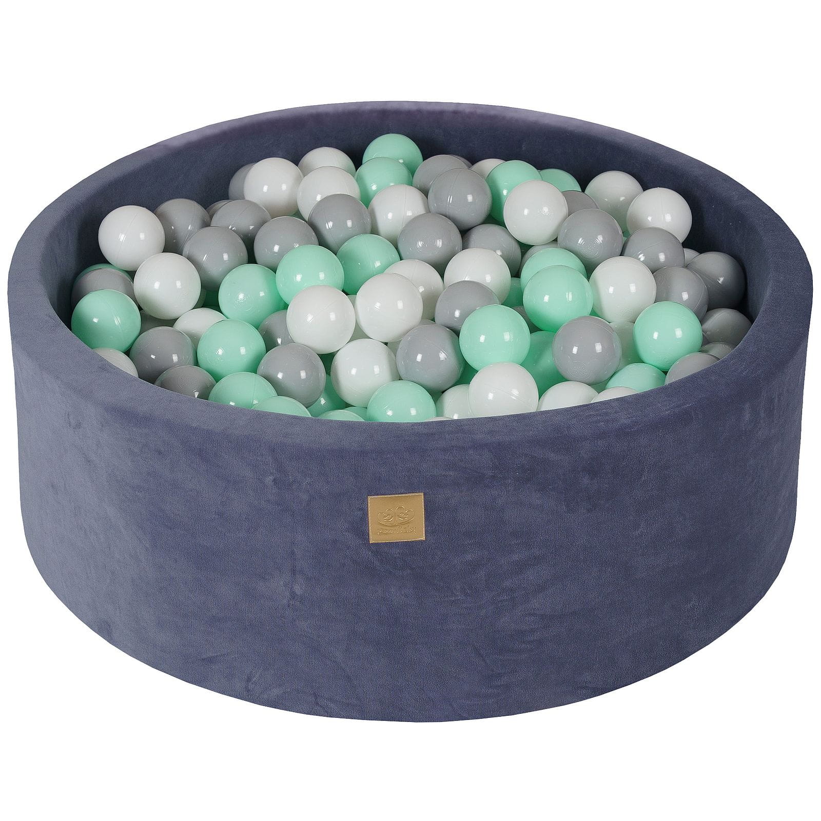 Velvet Foam Baby Ball Pit Grey-Blue