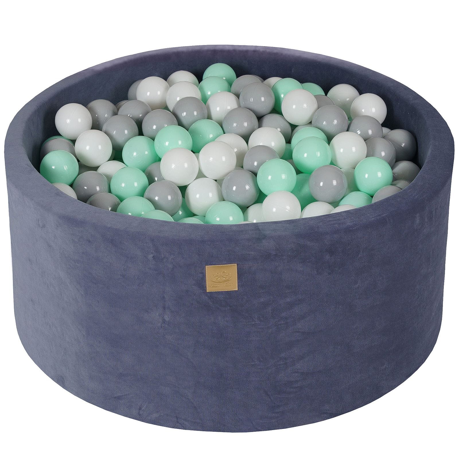 Velvet Foam Baby Ball Pit Grey-Blue