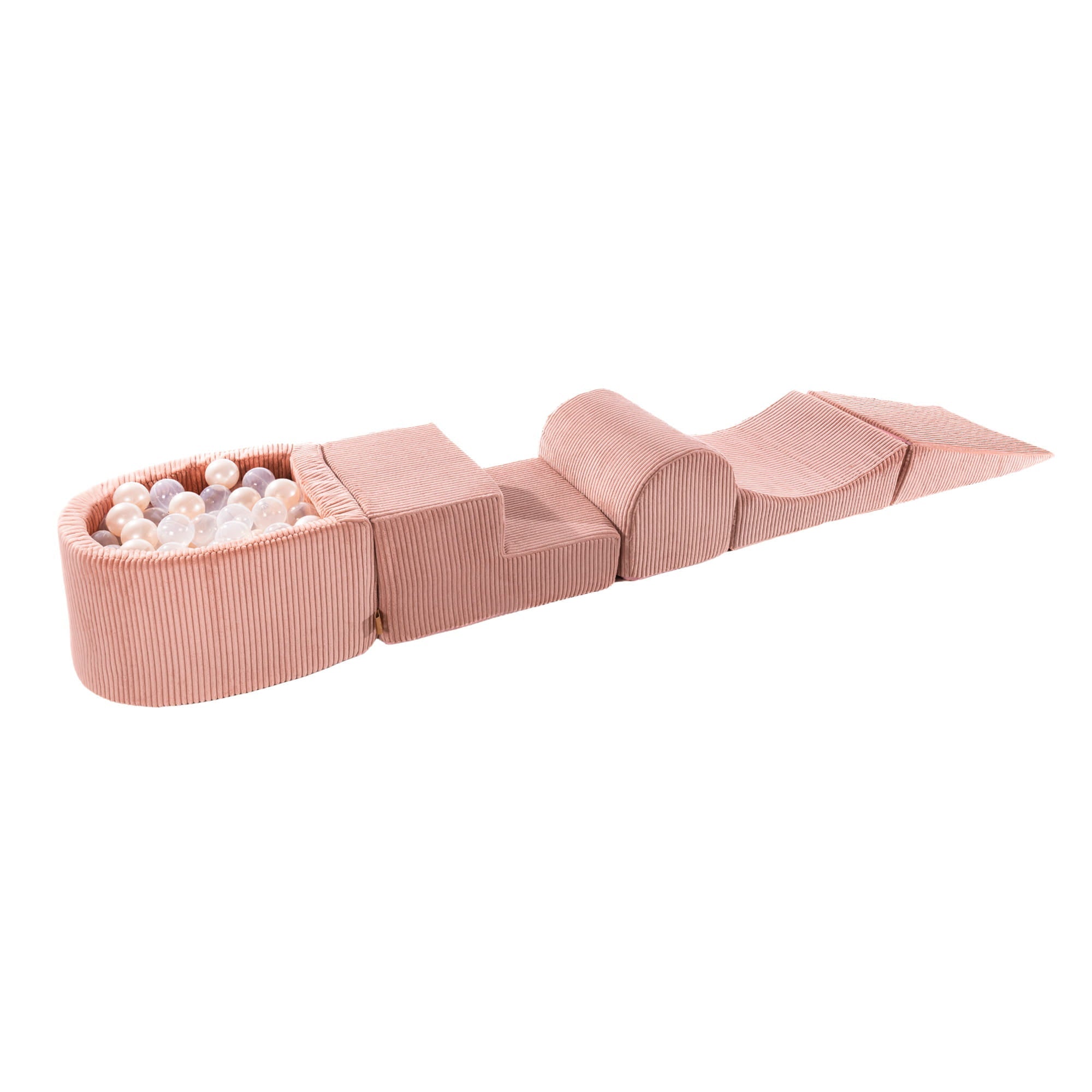 MeowBaby Aesthetic Corduroy Kids Foam Climbing Blocks - Corduroy Soft Play Set Pink