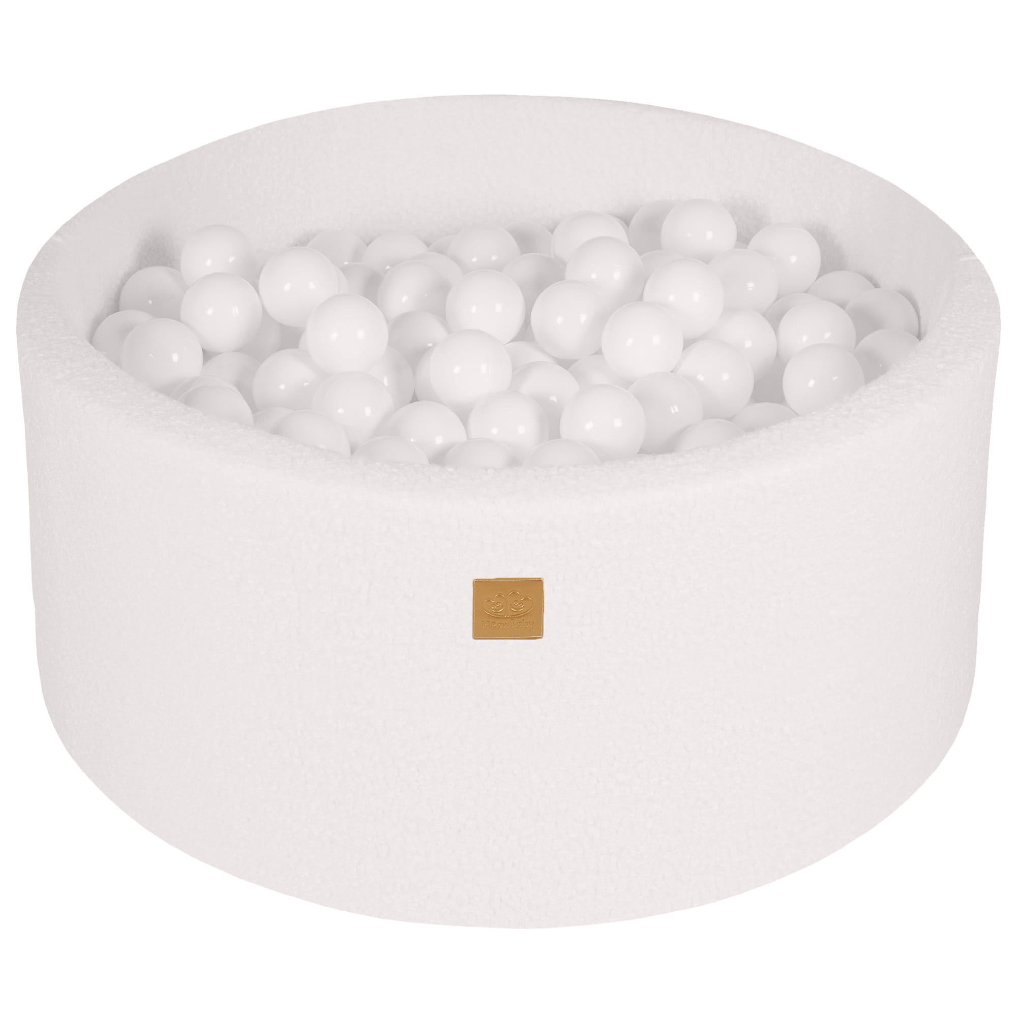 MeowBaby Boucle Foam Baby Ball Pit White | Ball Pit Boucle