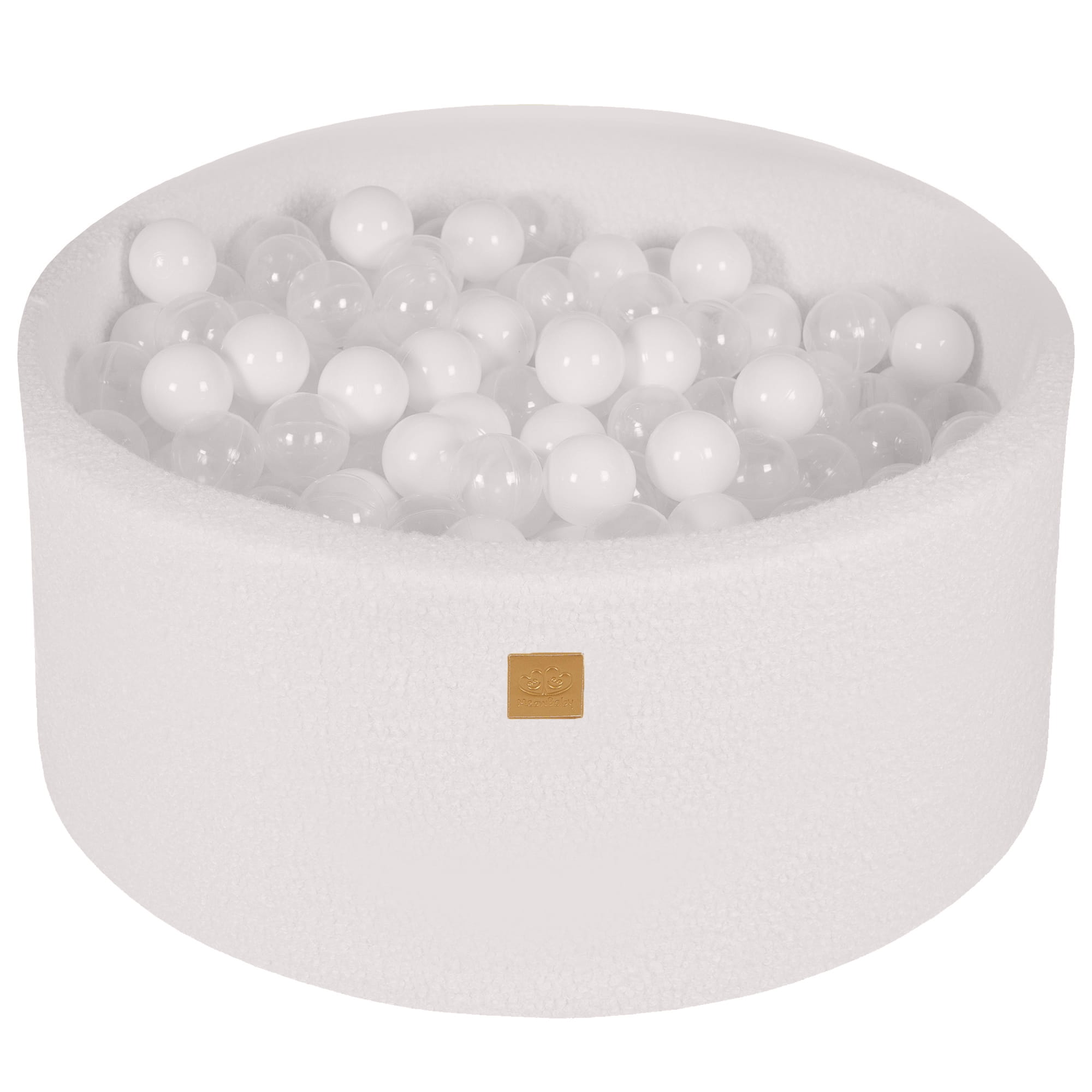 MeowBaby Boucle Foam Baby Ball Pit White | Ball Pit Boucle