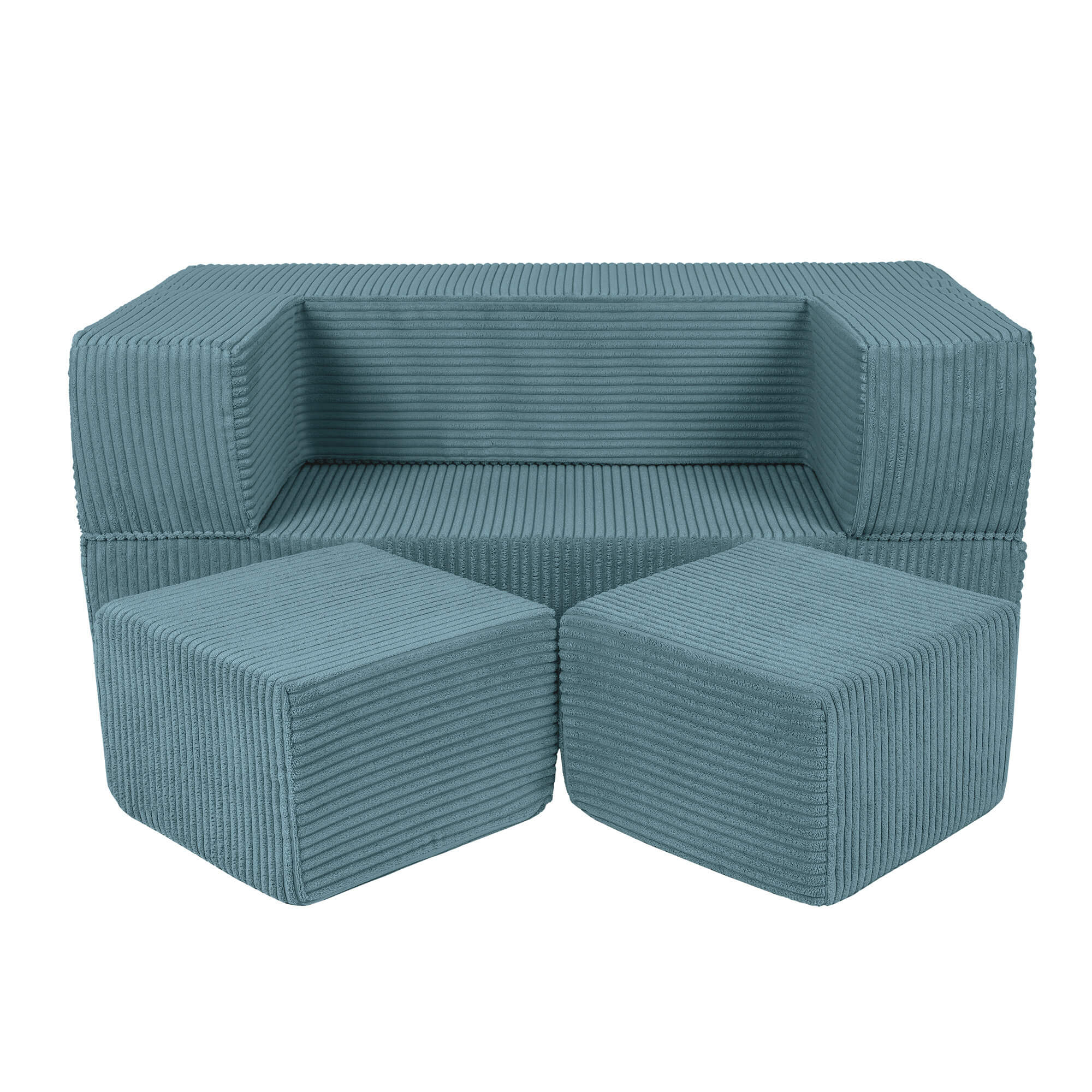 Aesthetic Kids Play Sofa Cube Turquoise Meowbaby