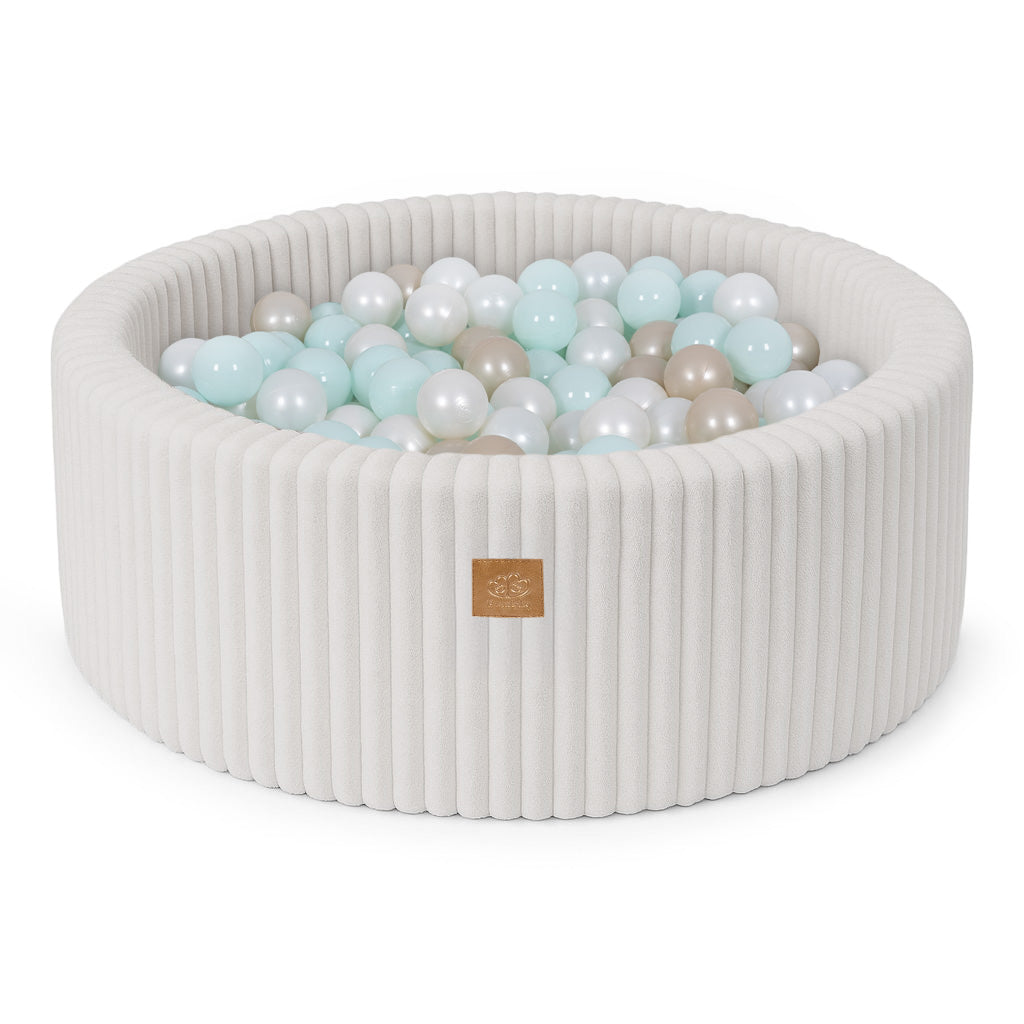 MeowBaby Ball Pit for Kids | Baby Ball Pit | Churros White Ball Pit with Balls |