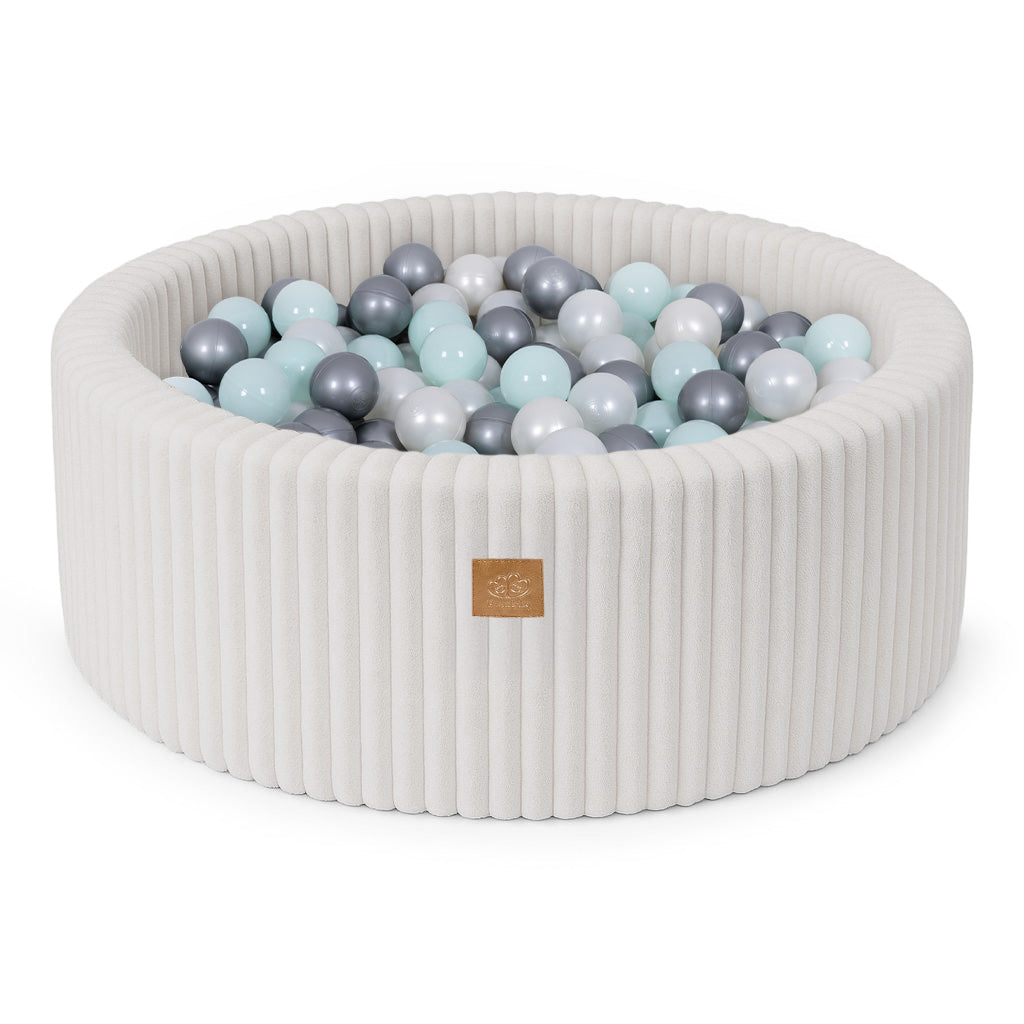 MeowBaby Ball Pit for Kids | Baby Ball Pit | Churros White Ball Pit with Balls |