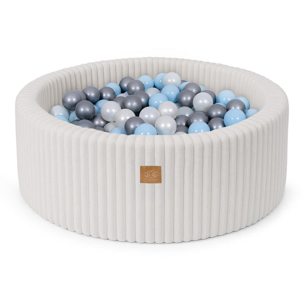 MeowBaby Ball Pit for Kids | Baby Ball Pit | Churros White Ball Pit with Balls |