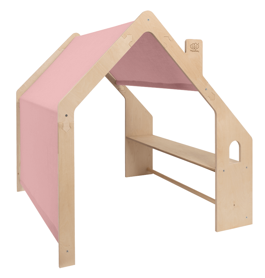 Wooden Playhouse for Kids - Large Indoor Play Tent