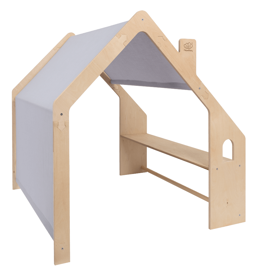 Wooden Playhouse for Kids - Large Indoor Play Tent