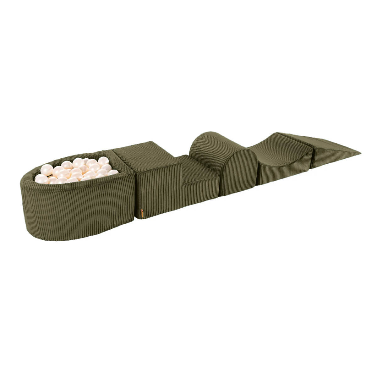MeowBaby Aesthetic Corduroy Kids Foam Climbing Blocks - Corduroy Soft Play Set Khaki
