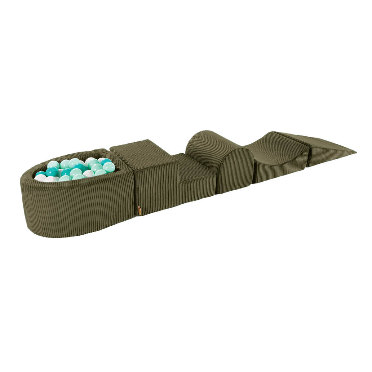MeowBaby Aesthetic Corduroy Kids Foam Climbing Blocks - Corduroy Soft Play Set Khaki