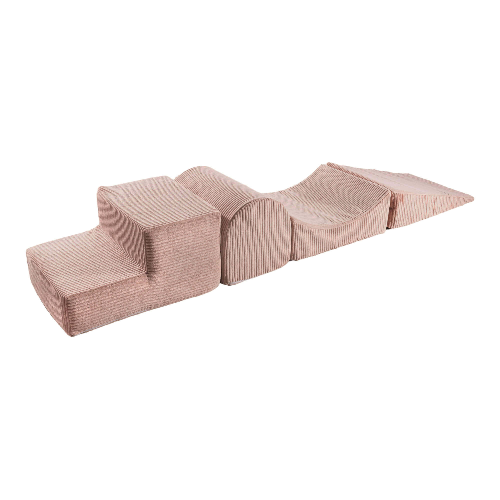 Meowbaby Aesthetic Pink Corduroy Kids Foam Climbing Blocks - Baby Soft Play Set | 4 elements