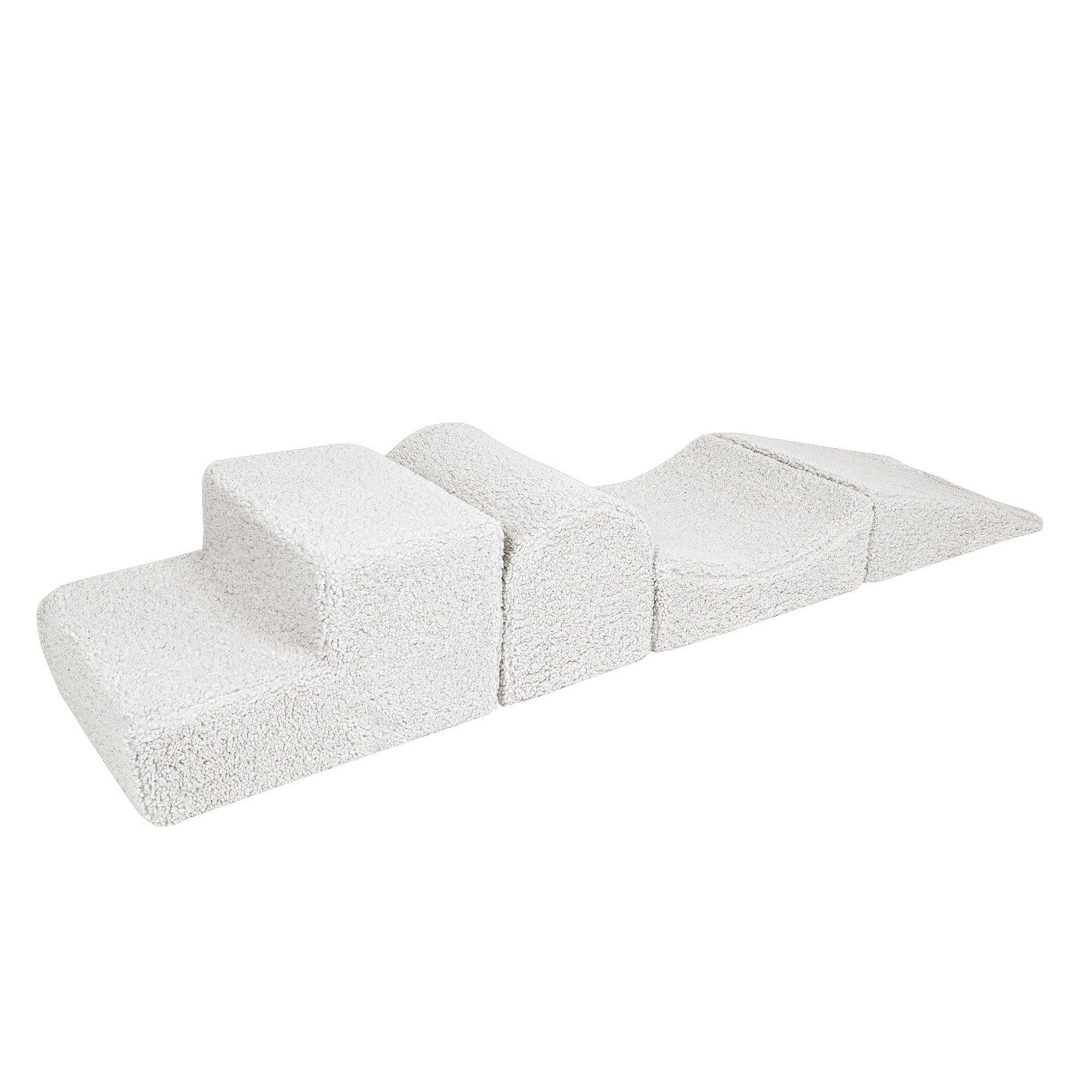 MeowBaby Bearly Foam Soft Play Set White | Soft play climbing blocks for babies and toddlers |