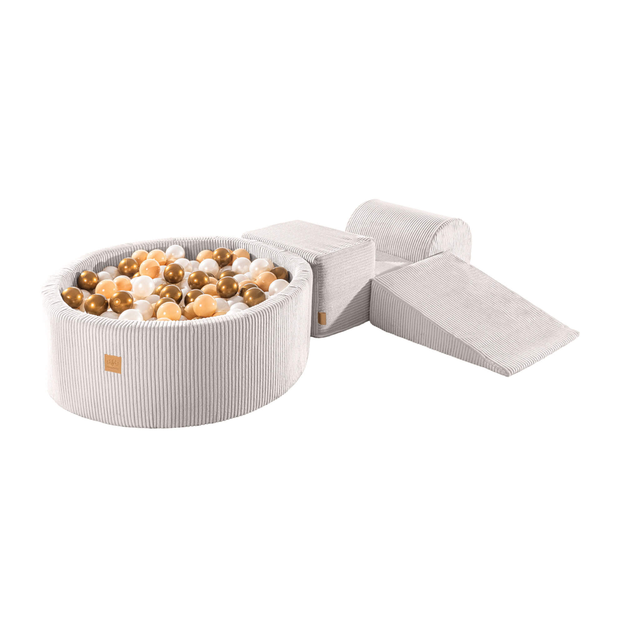 MeowBaby Aesthetic ECRU Corduroy Soft Play Set with Ball Pit