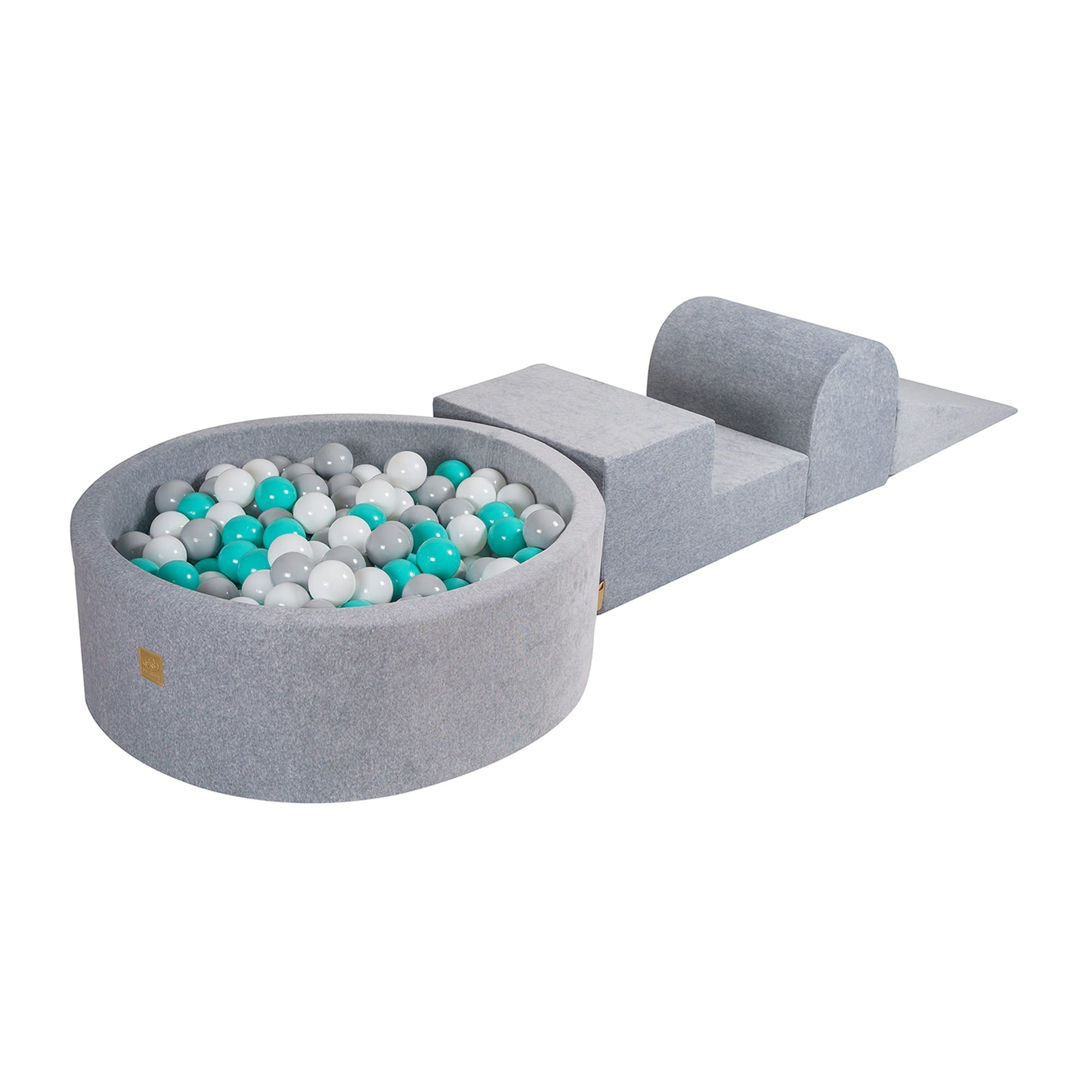 MeowBaby Velvet Kids Foam Climbing Blocks Light Grey - Baby Soft Play Set