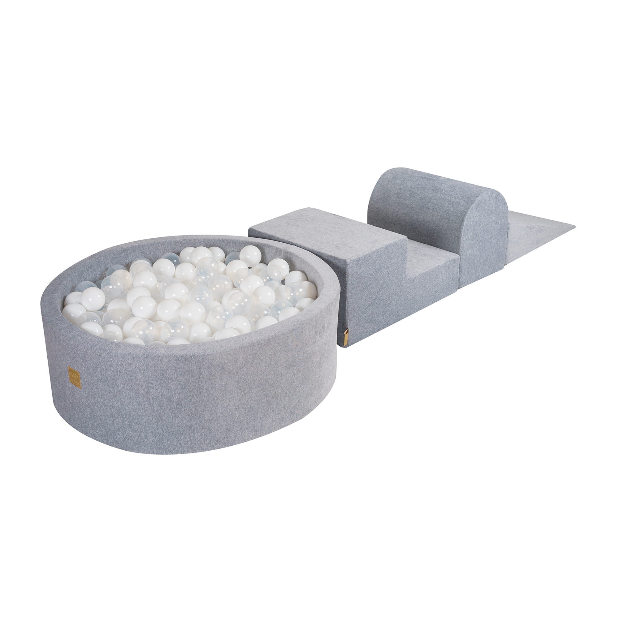 MeowBaby Velvet Kids Foam Climbing Blocks Light Grey - Baby Soft Play Set
