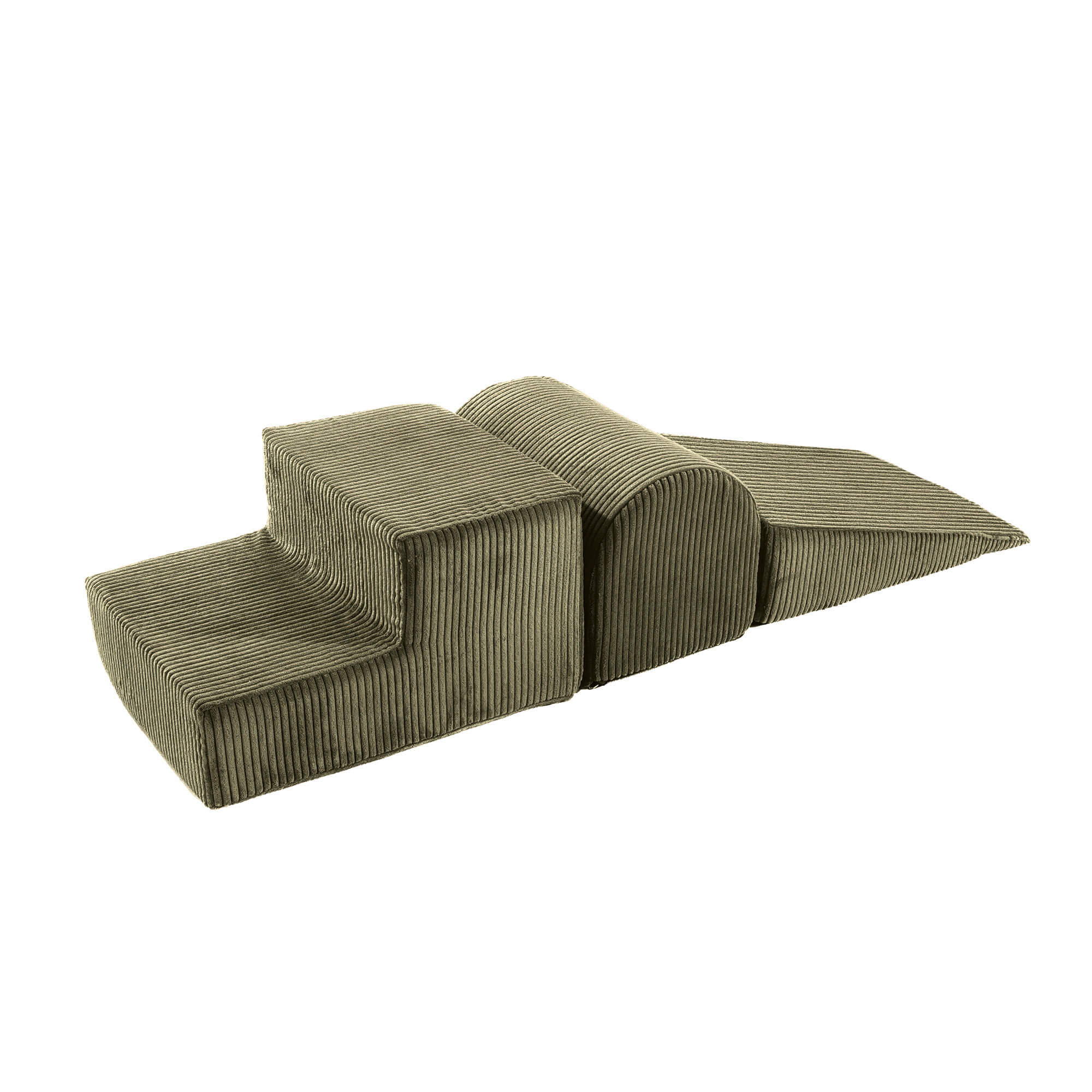 Meowbaby Aesthetic Khaki Corduroy Kids Foam Climbing Blocks - Baby Soft Play Set