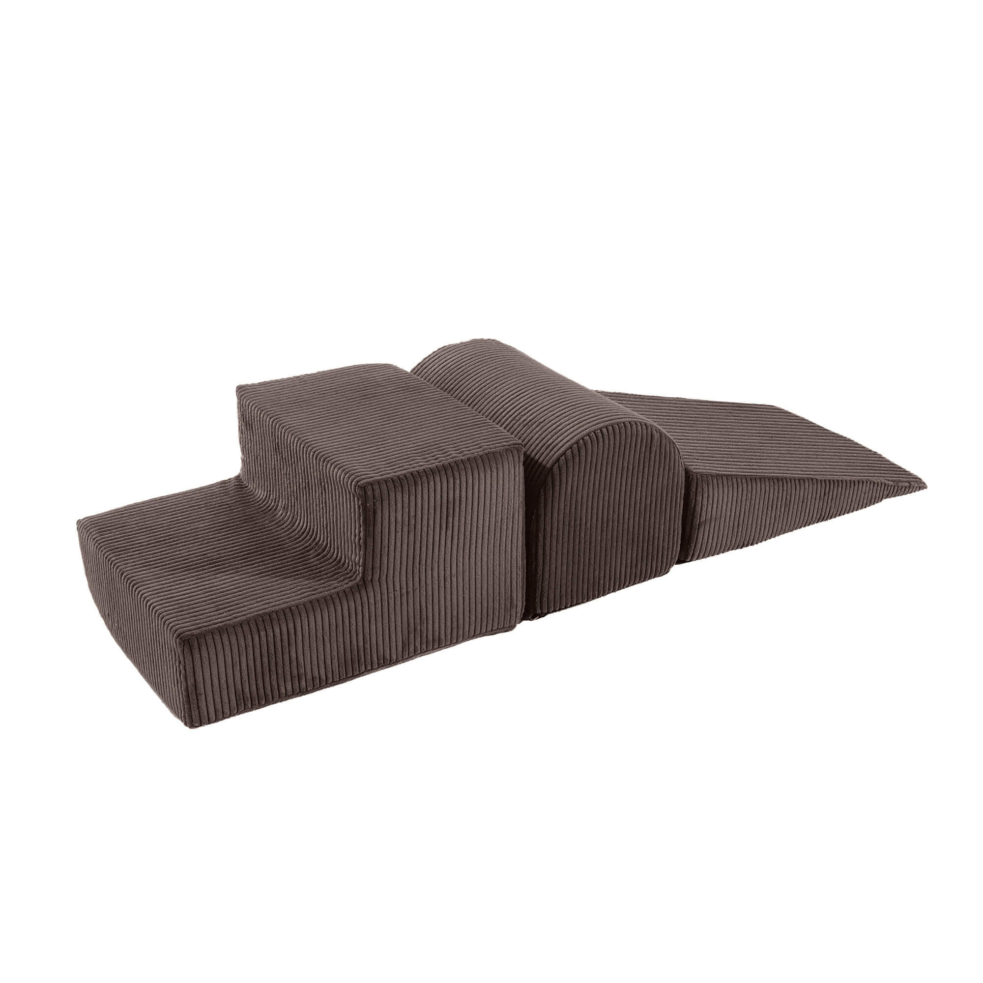 Meowbaby Aesthetic Brown Corduroy Kids Foam Climbing Blocks - Baby Soft Play Set