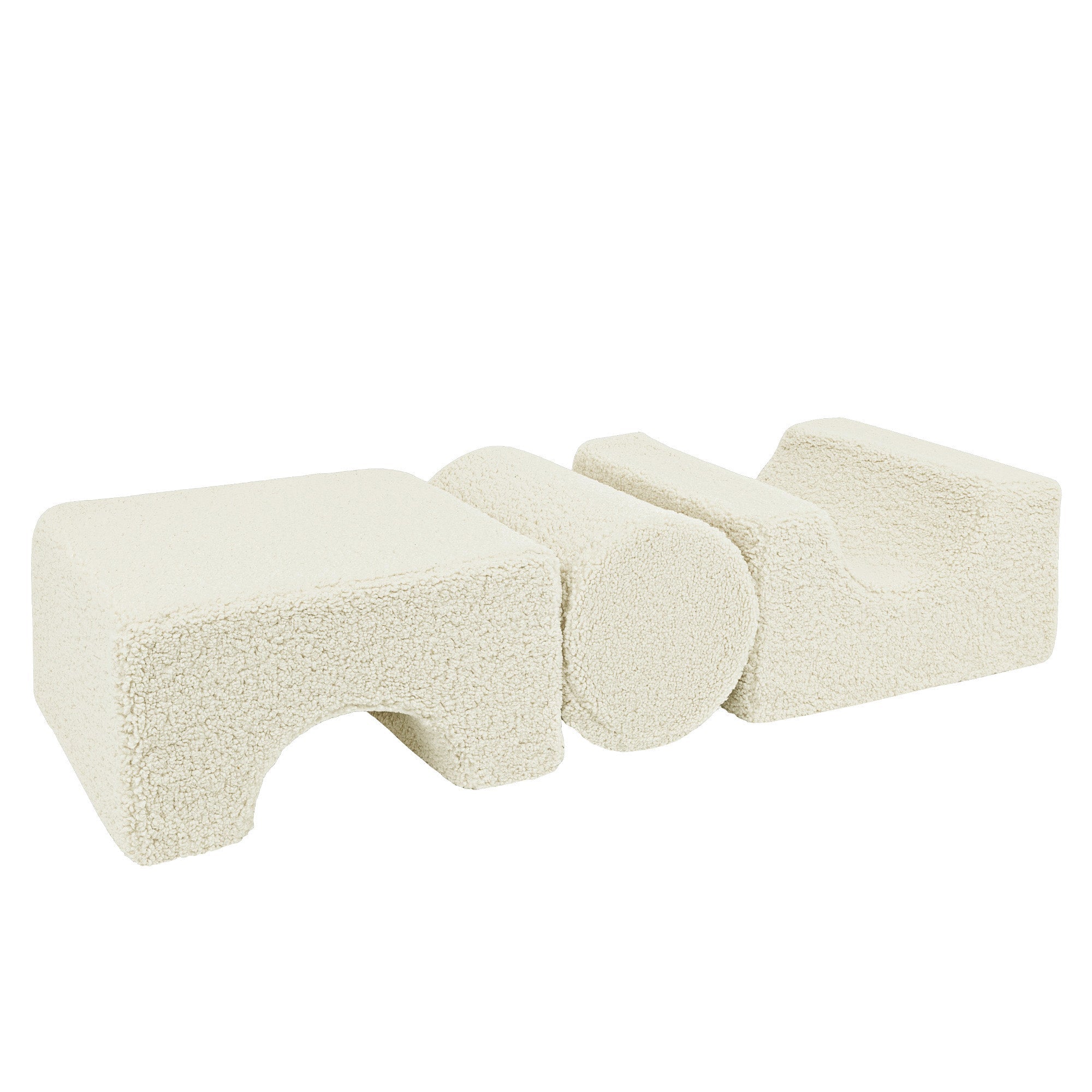 MeowBaby Bearly Shape Set - Kids Foam Climbing Blocks Cream