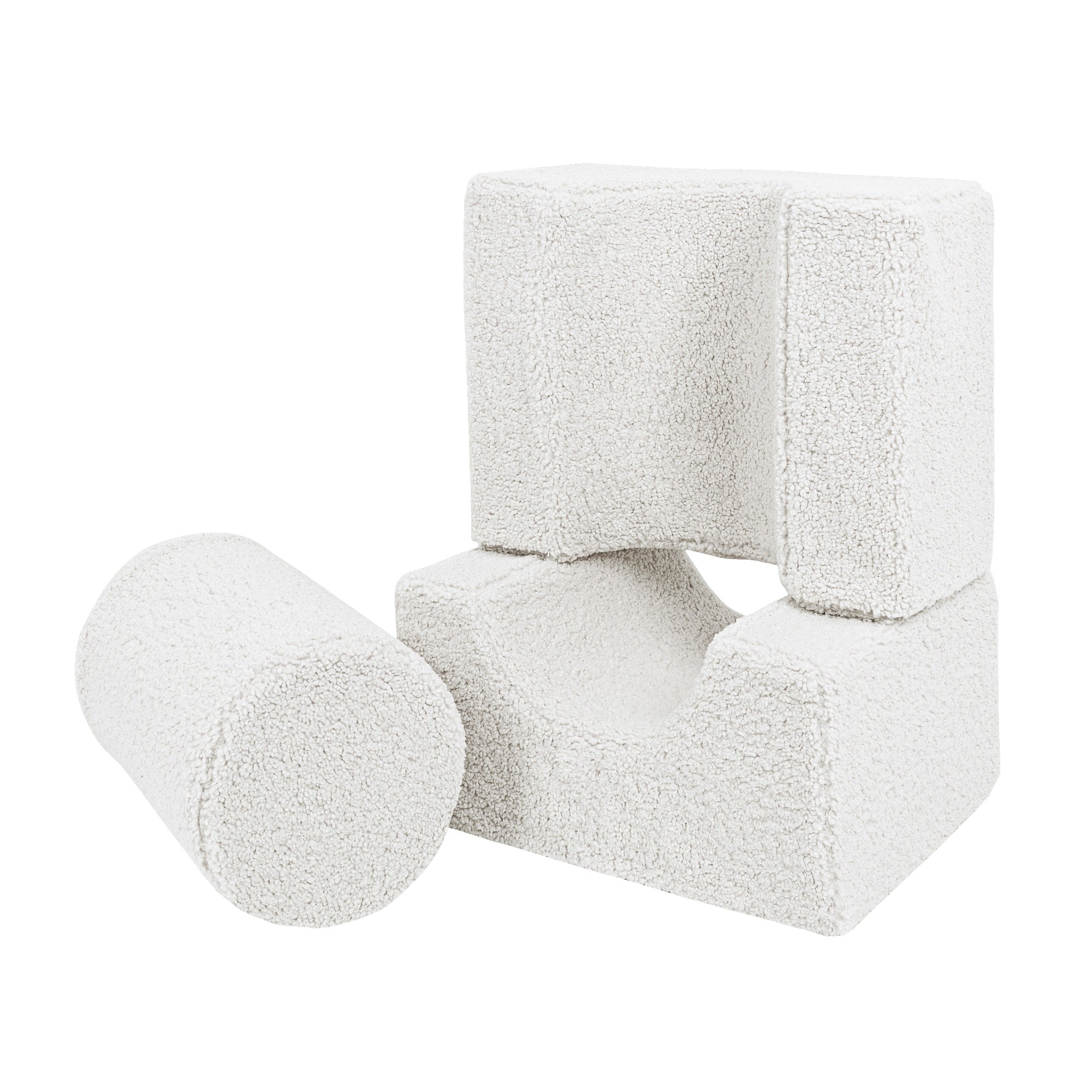 MeowBaby Bearly Shape Set - Kids Foam Climbing Blocks White