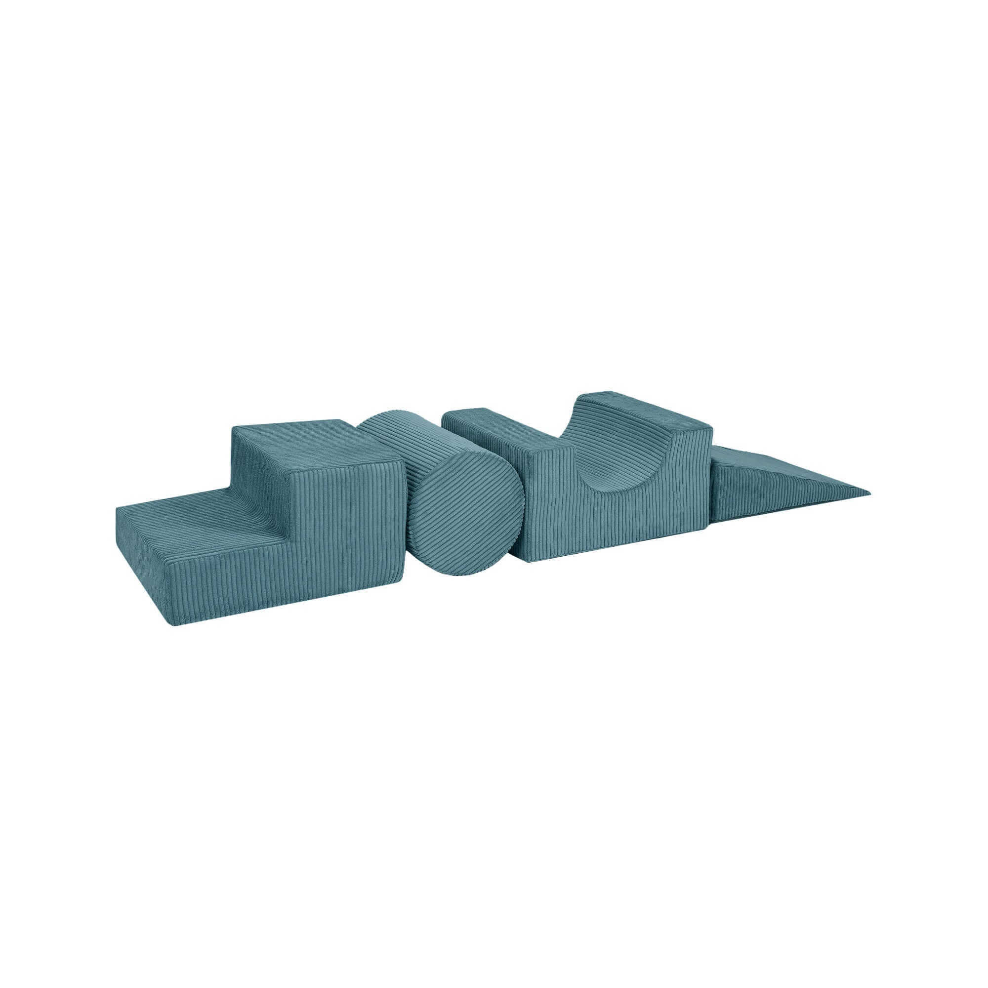Meowbaby Aesthetic Turquoise Corduroy Kids Foam Climbing Blocks - Baby Soft Play Set