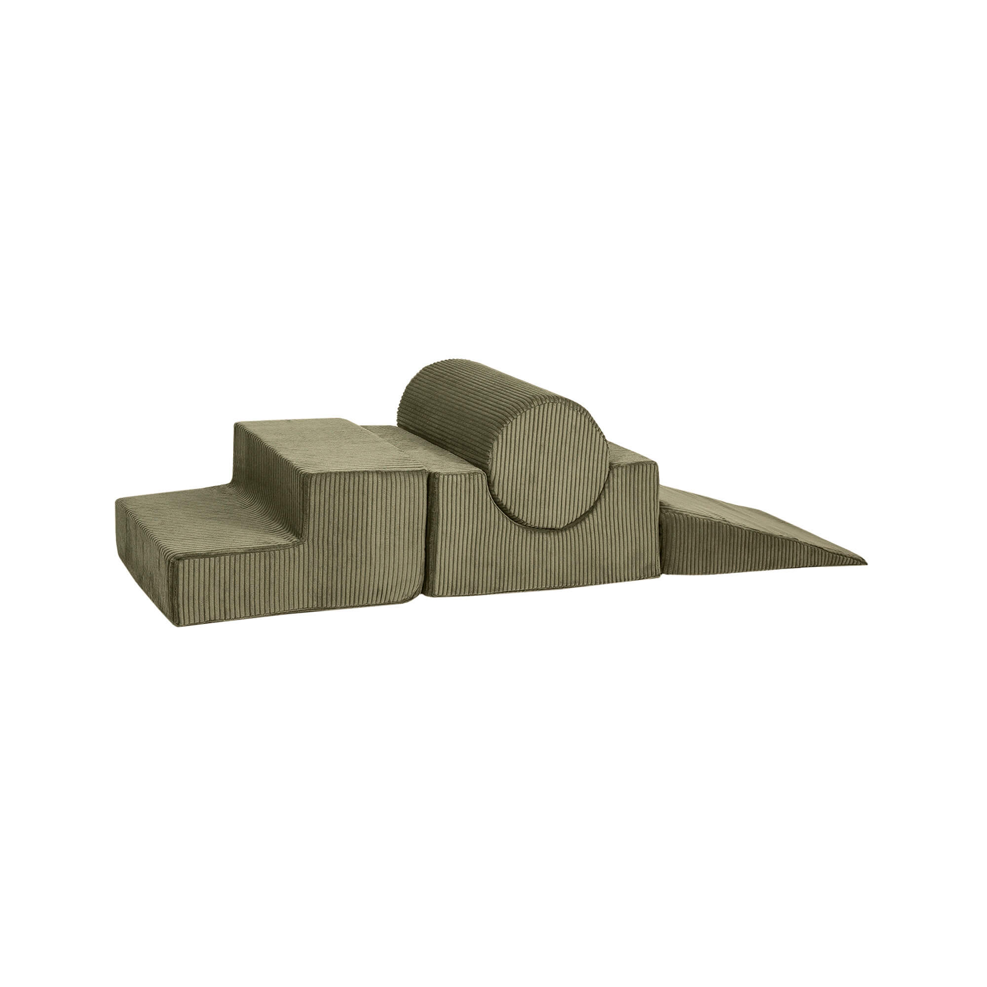 Meowbaby Aesthetic Khaki Corduroy Kids Foam Climbing Blocks - Baby Soft Play Set