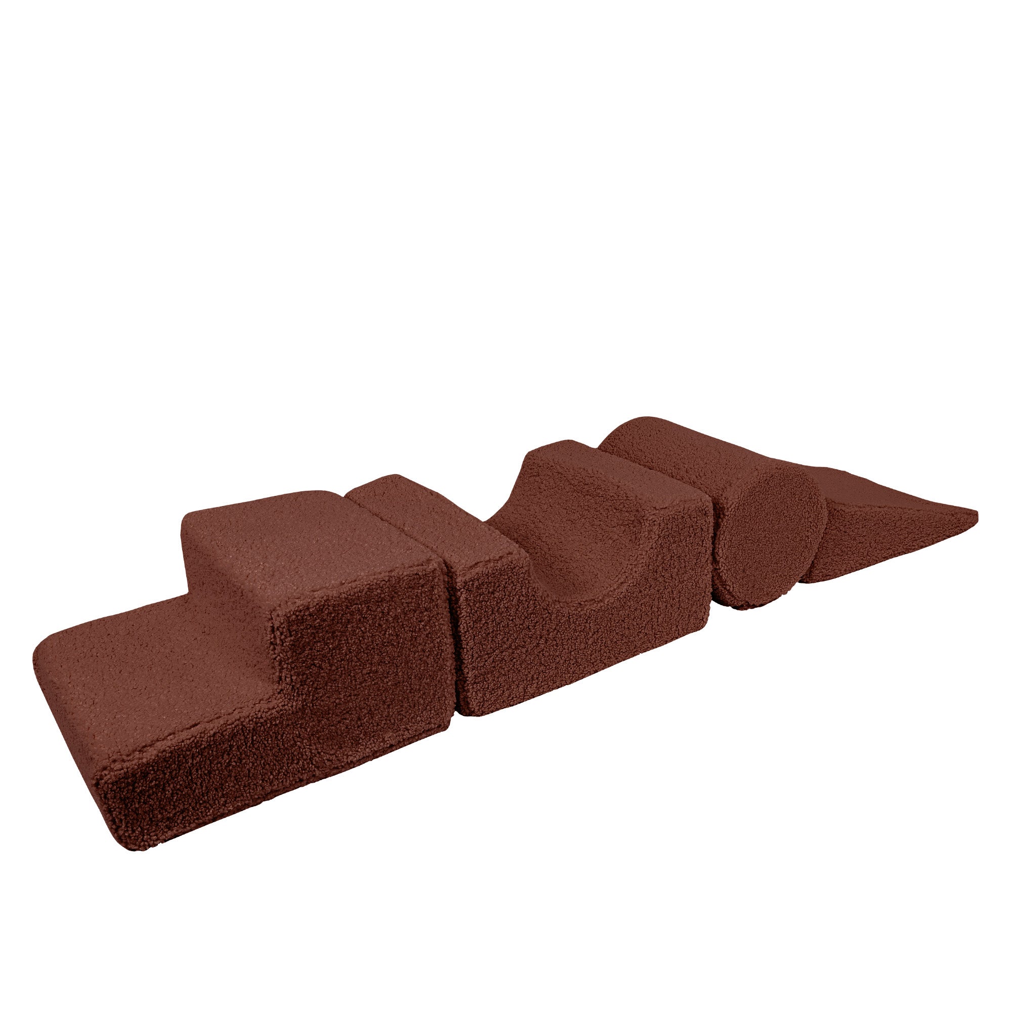 MeowBaby Bearly Shape Set - Kids Foam Climbing Blocks Brown
