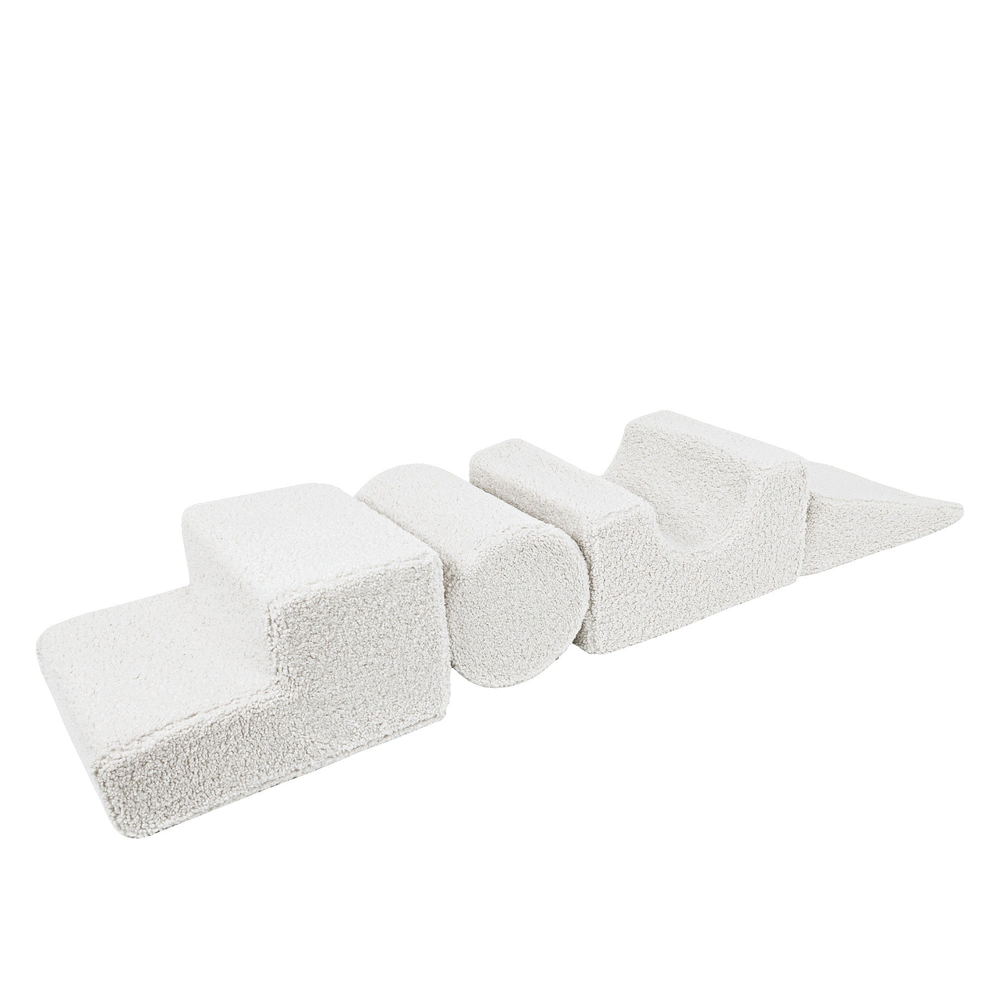 MeowBaby Bearly Shape Set - Kids Foam Climbing Blocks White
